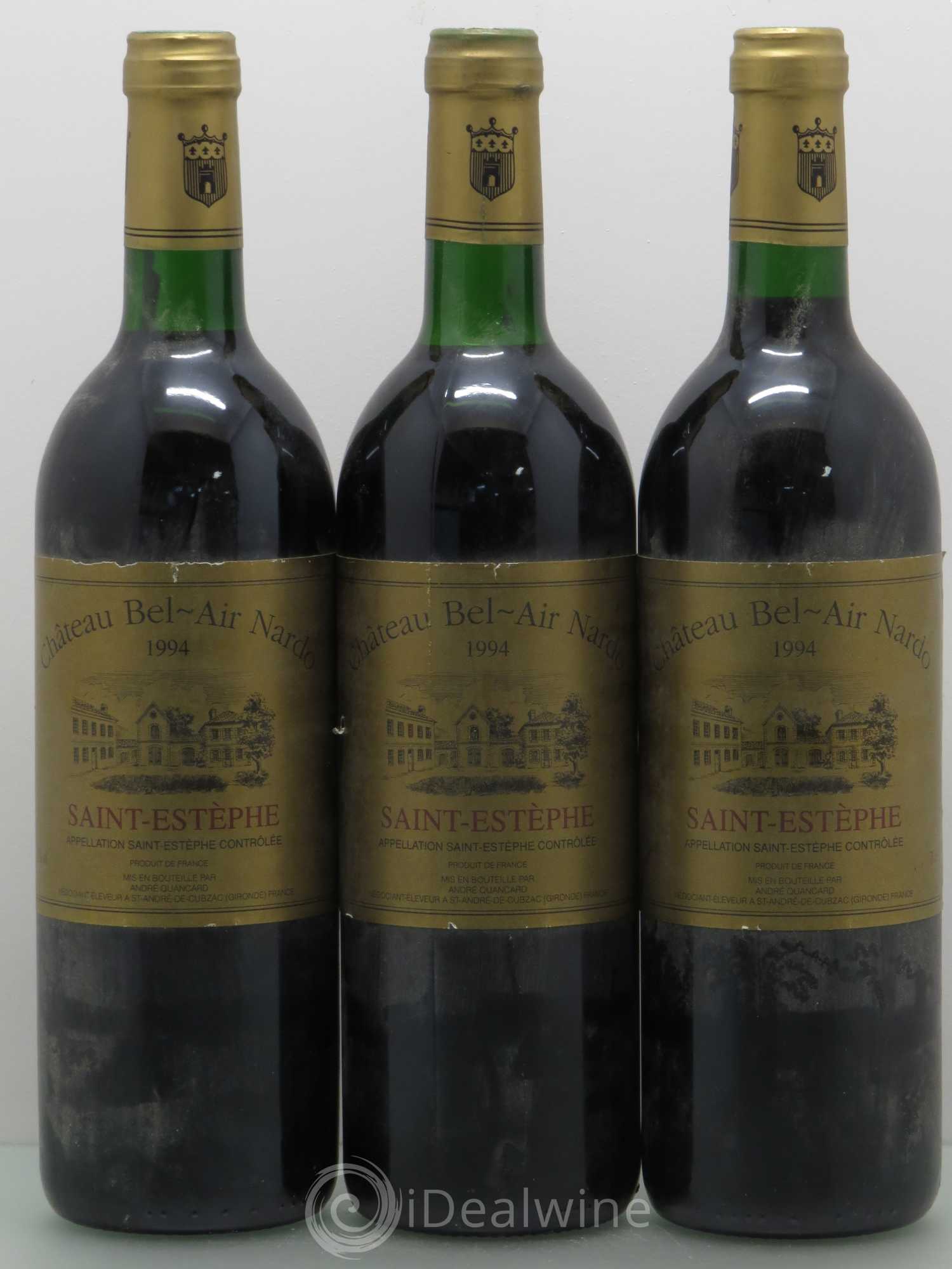 Château Bel Air Bel air nardo 1994 - Lot de 3 bouteilles - 0