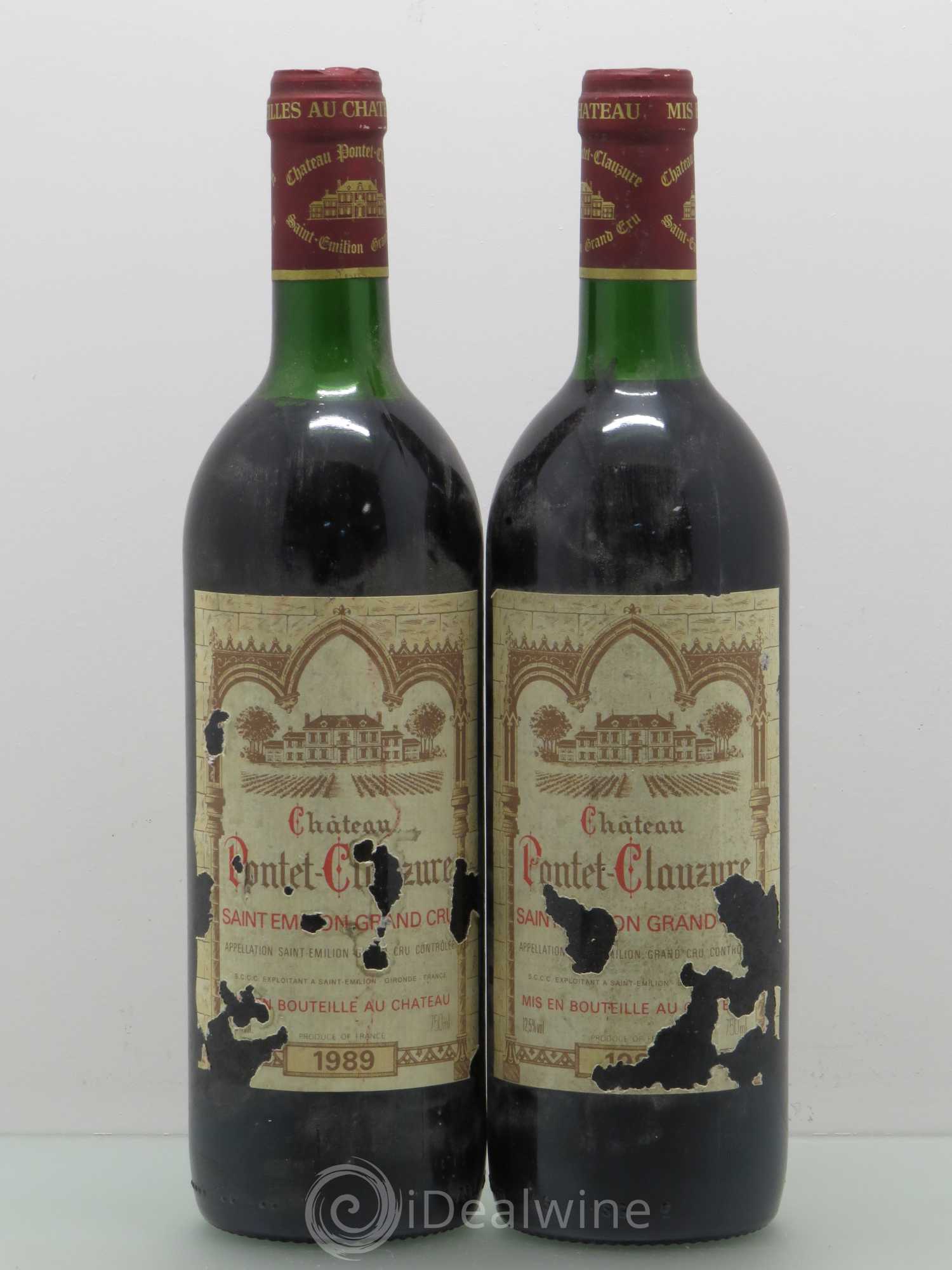 Château Pontet Clauzure 1 millesime illisible 1989 - Lot de 2 bouteilles - 0