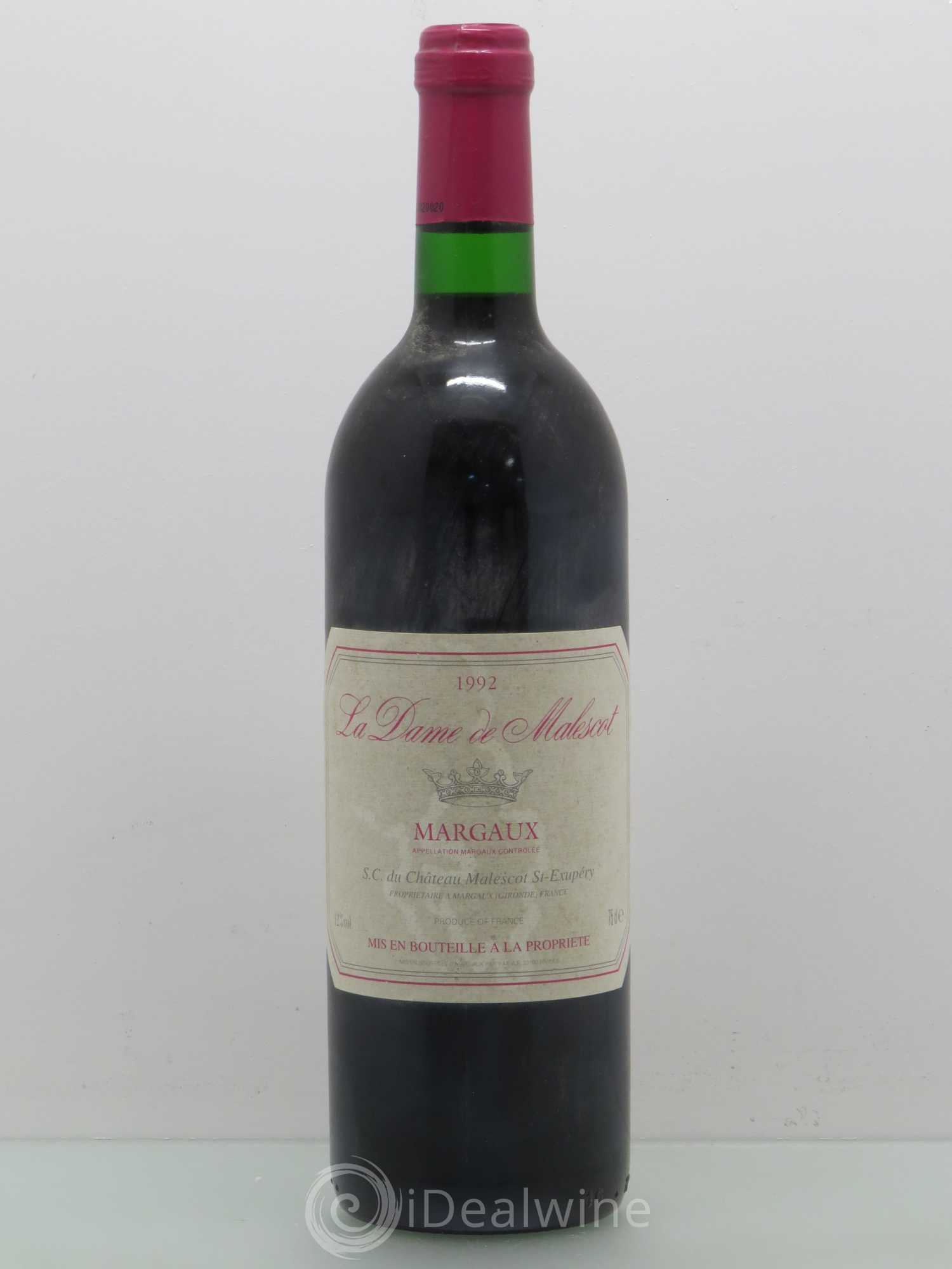 La Dame de Malescot 1992 - Lot de 1 bouteille - 0