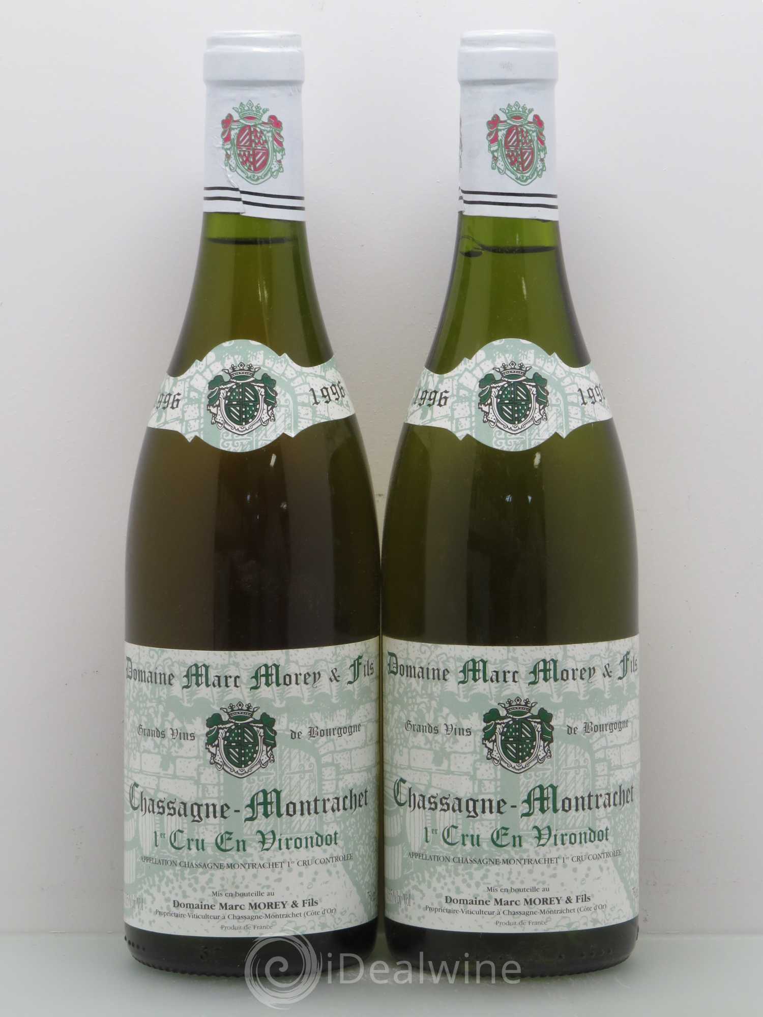 Chassagne-Montrachet 1er Cru En Virondot - Marc Morey 1996 - Lotto di 2 bottiglie - 0