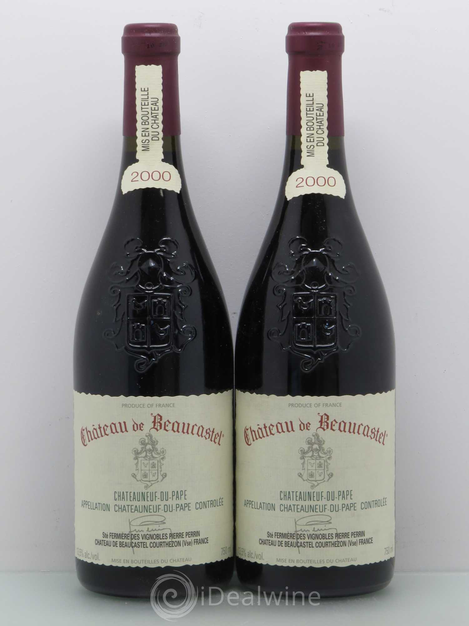 Châteauneuf-du-Pape Château de Beaucastel Famille Perrin 2000 - Lot de 2 bouteilles - 0