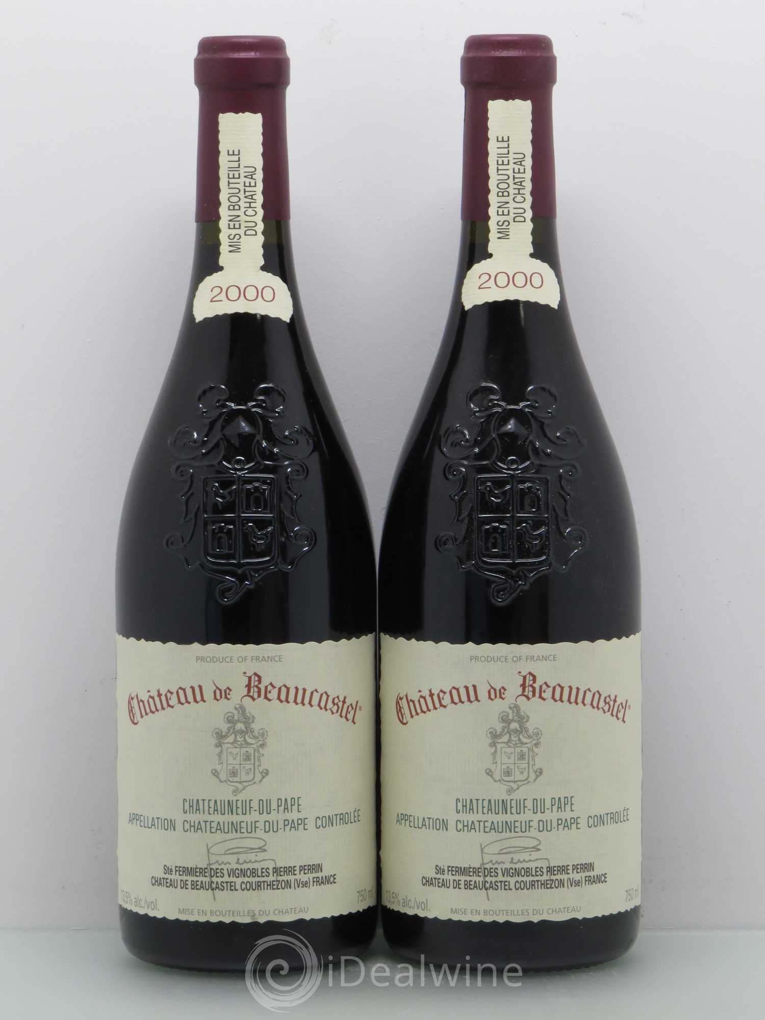 Châteauneuf-du-Pape Château de Beaucastel Famille Perrin 2000 - Lot de 2 bouteilles - 0