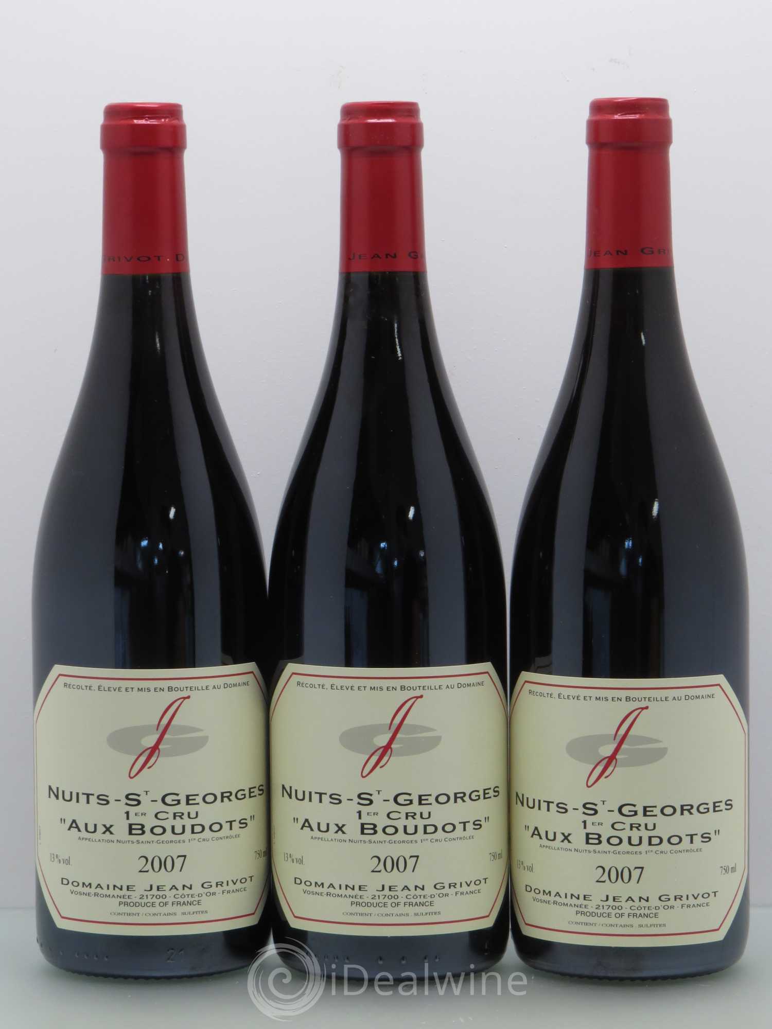 Nuits-Saint-Georges 1er Cru Aux Boudots Jean Grivot 2007 - Lot de 3 bouteilles - 0