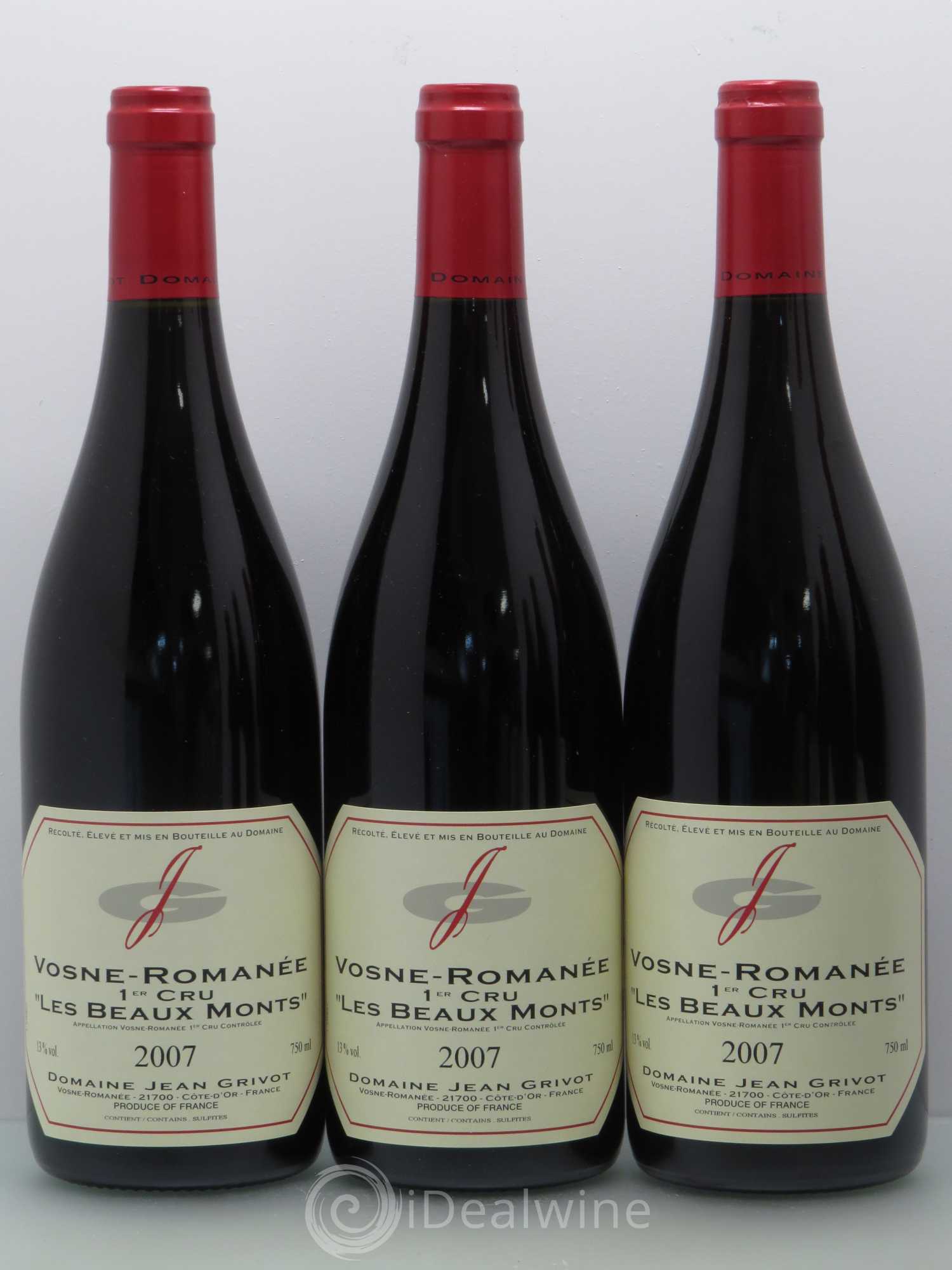 Vosne-Romanée 1er Cru Les Beaux-Monts Jean Grivot 2007 - Lot de 6 bouteilles - 1