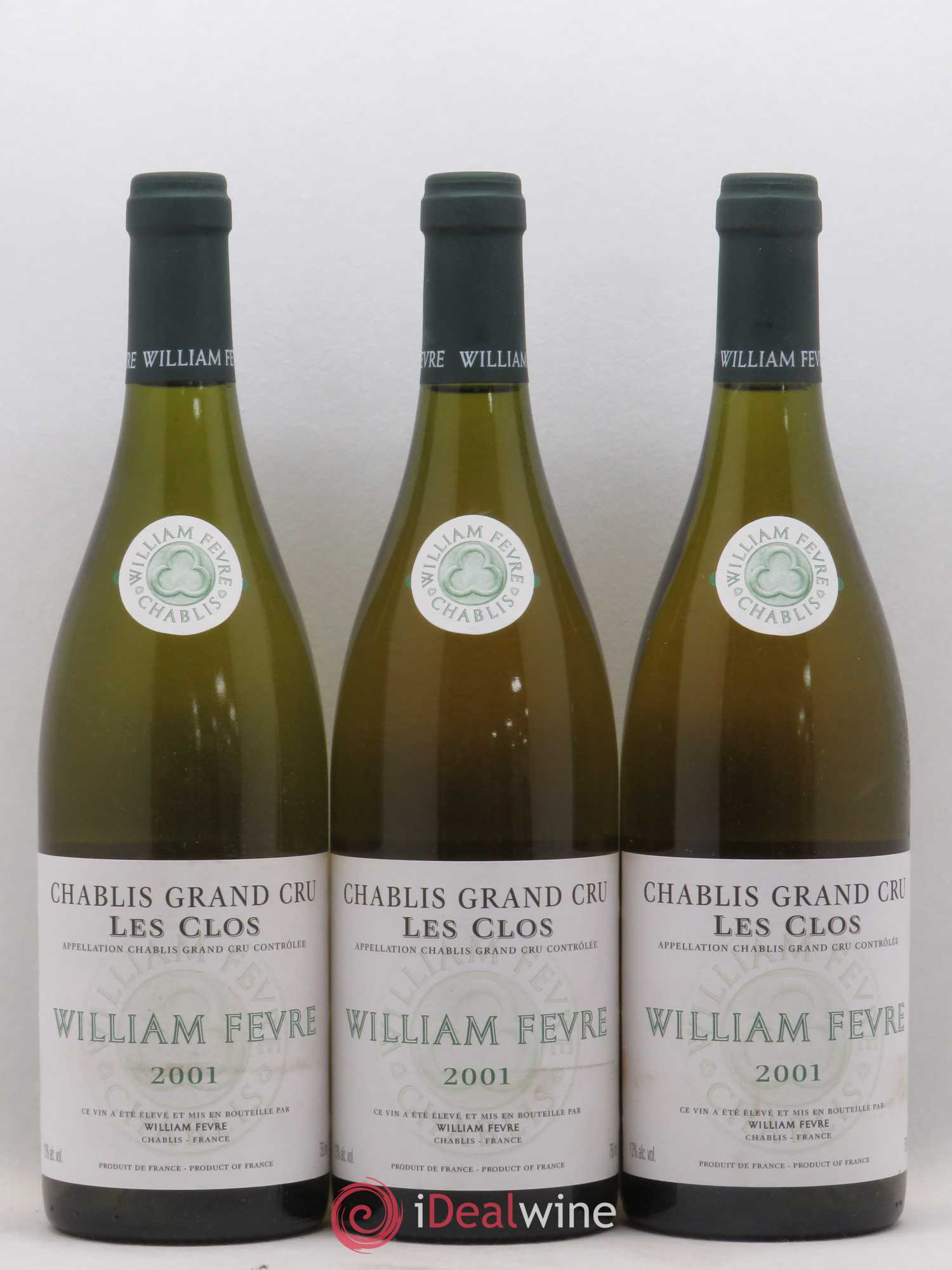 Chablis Grand Cru Les Clos William Fèvre 2001 - Lot de 3 bouteilles - 0