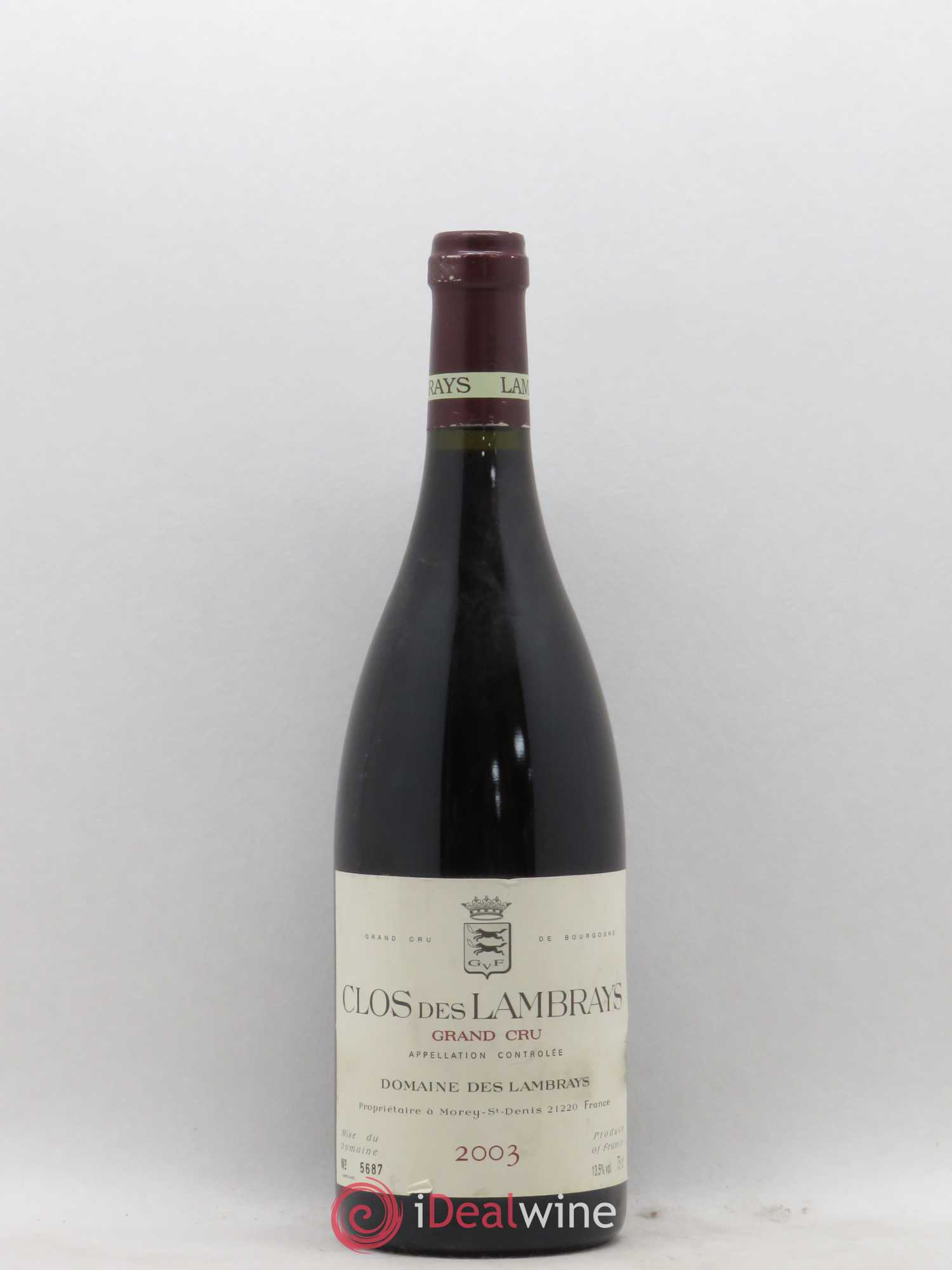 Clos des Lambrays Grand Cru Domaine des Lambrays 2003 - Lot de 1 bouteille - 0