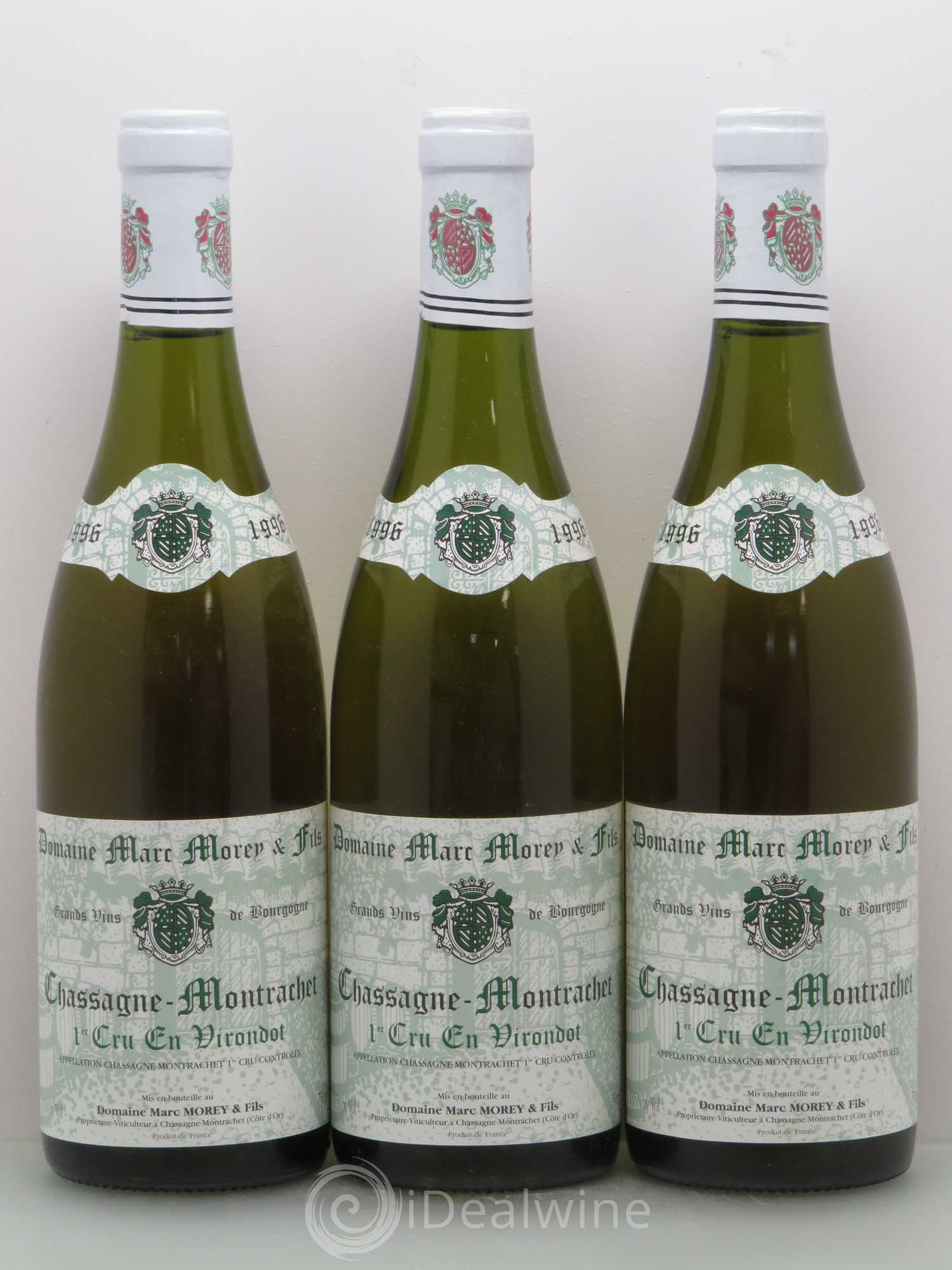 Chassagne-Montrachet 1er Cru En Virondot - Marc Morey 1996 - Posten von 3 Flaschen - 0