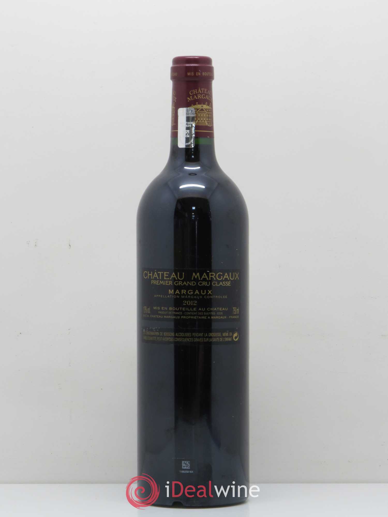 Château Margaux 1er Grand Cru Classé 2012 - Lot de 1 bouteille - 1