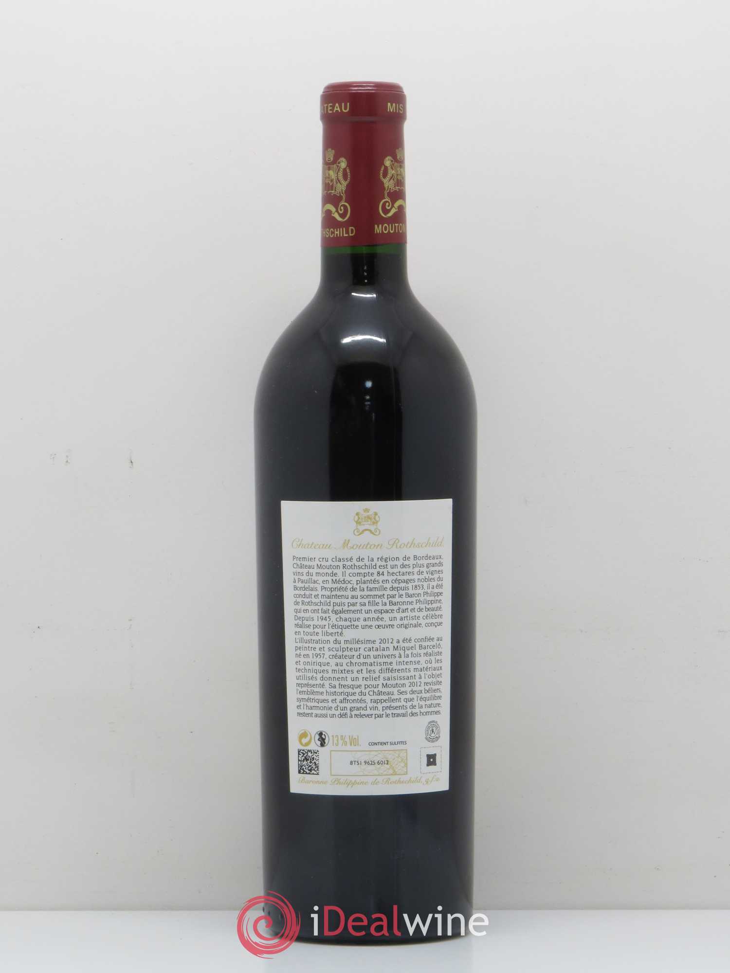 Château Mouton Rothschild 1er Grand Cru Classé 2012 - Lot de 1 bouteille - 1