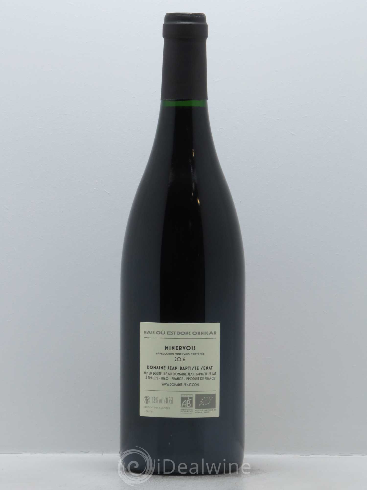Minervois Ornicar Jean-Baptiste Sénat 2016 - Lot de 1 bouteille - 1
