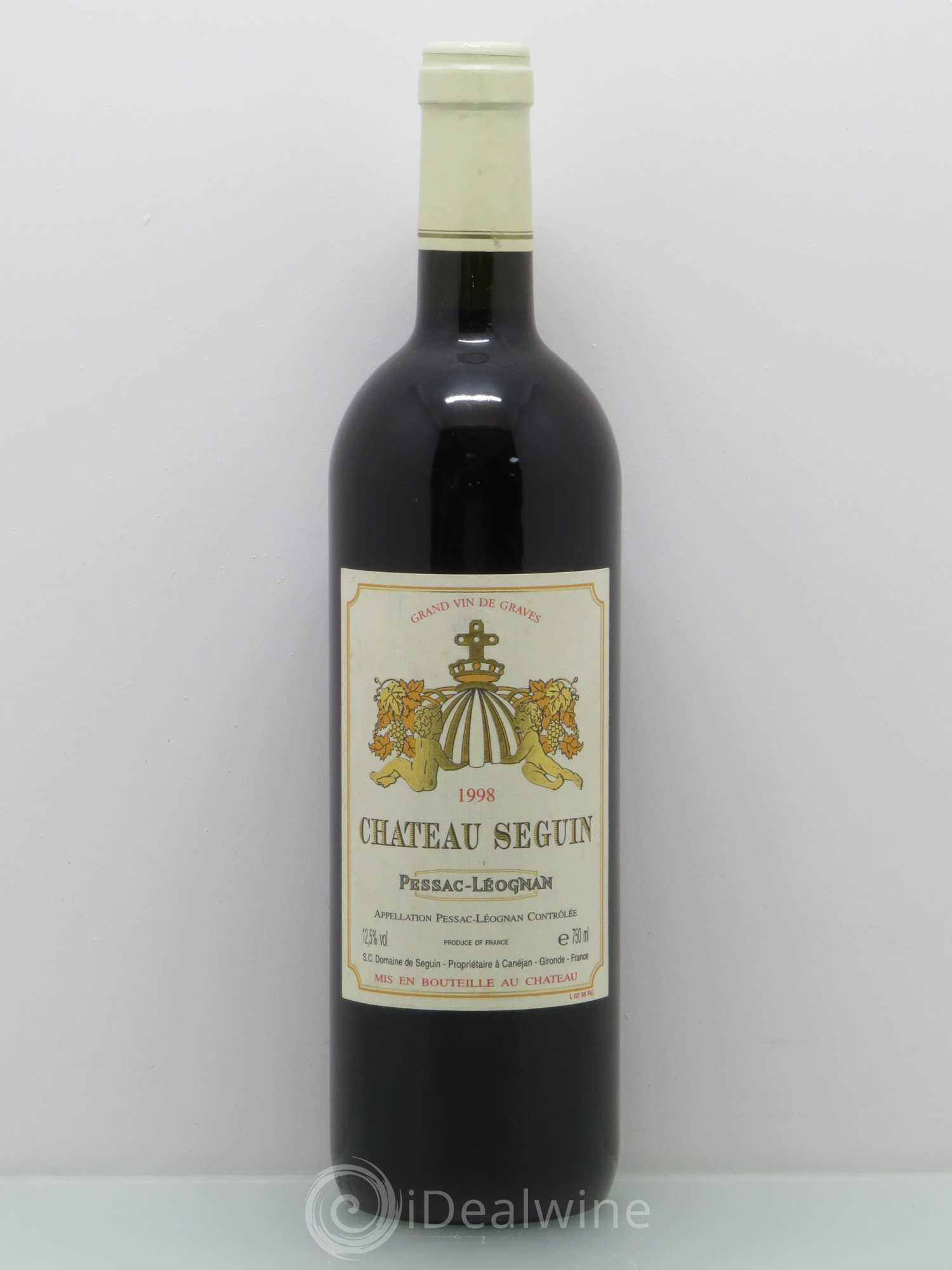 Pessac-Léognan Château Seguin 1998 - Lot de 1 bouteille - 0