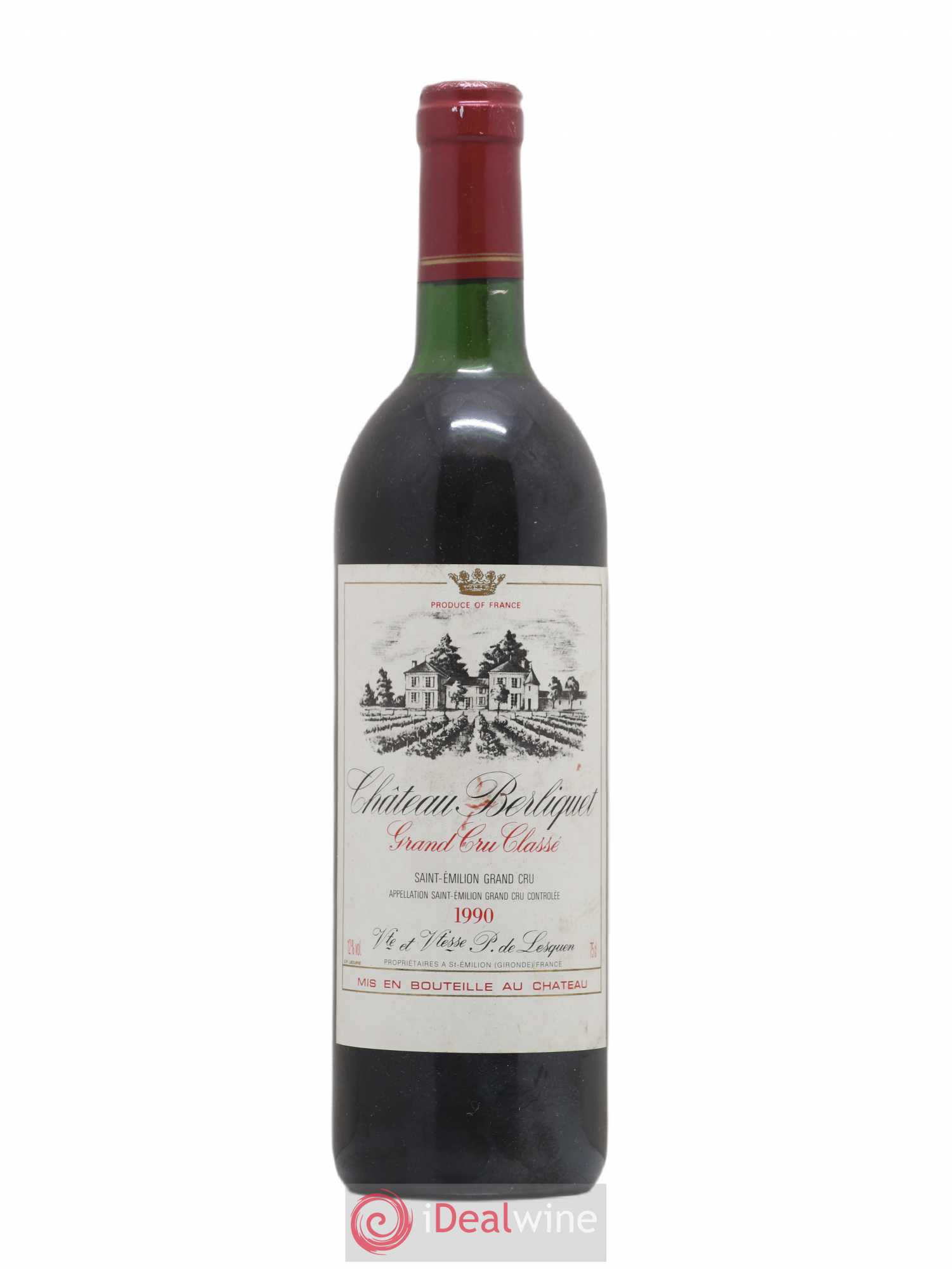 Château Berliquet Grand Cru Classé 1990 - Lot de 1 bouteille - 0