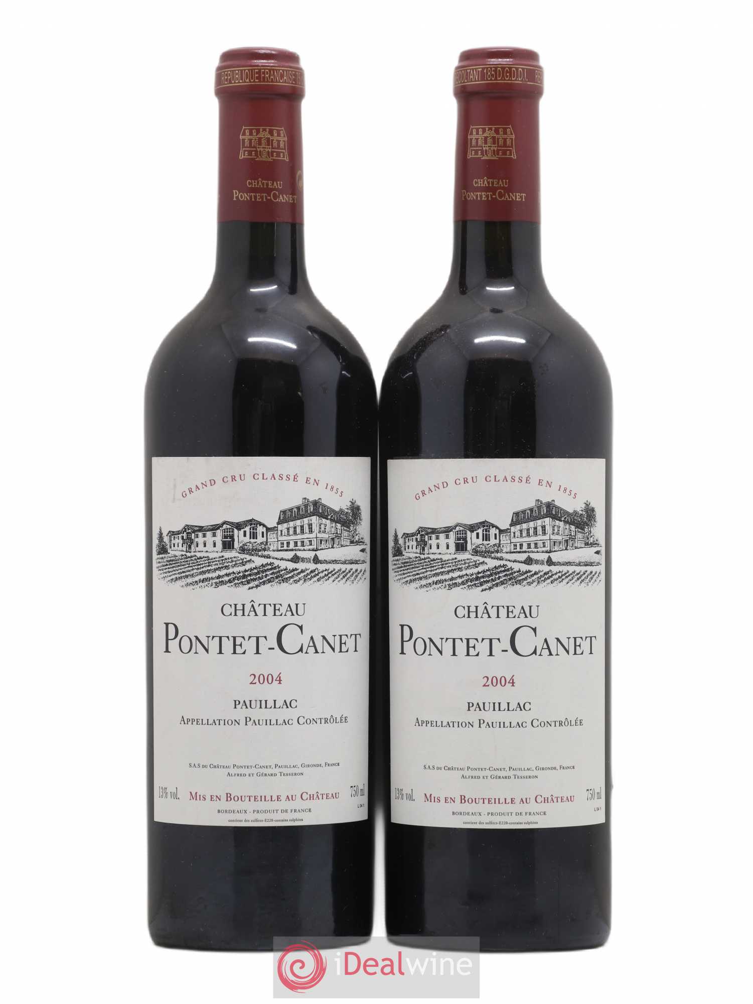 Château Pontet Canet 5ème Grand Cru Classé 2004 - Lot de 2 bouteilles - 0