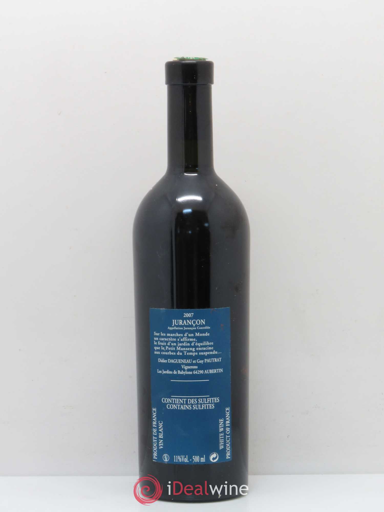 Vin de France (anciennement Jurançon) Jardins de Babylone Didier Dagueneau (50cl) 2007 - Lotto di 1 bottiglia - 1