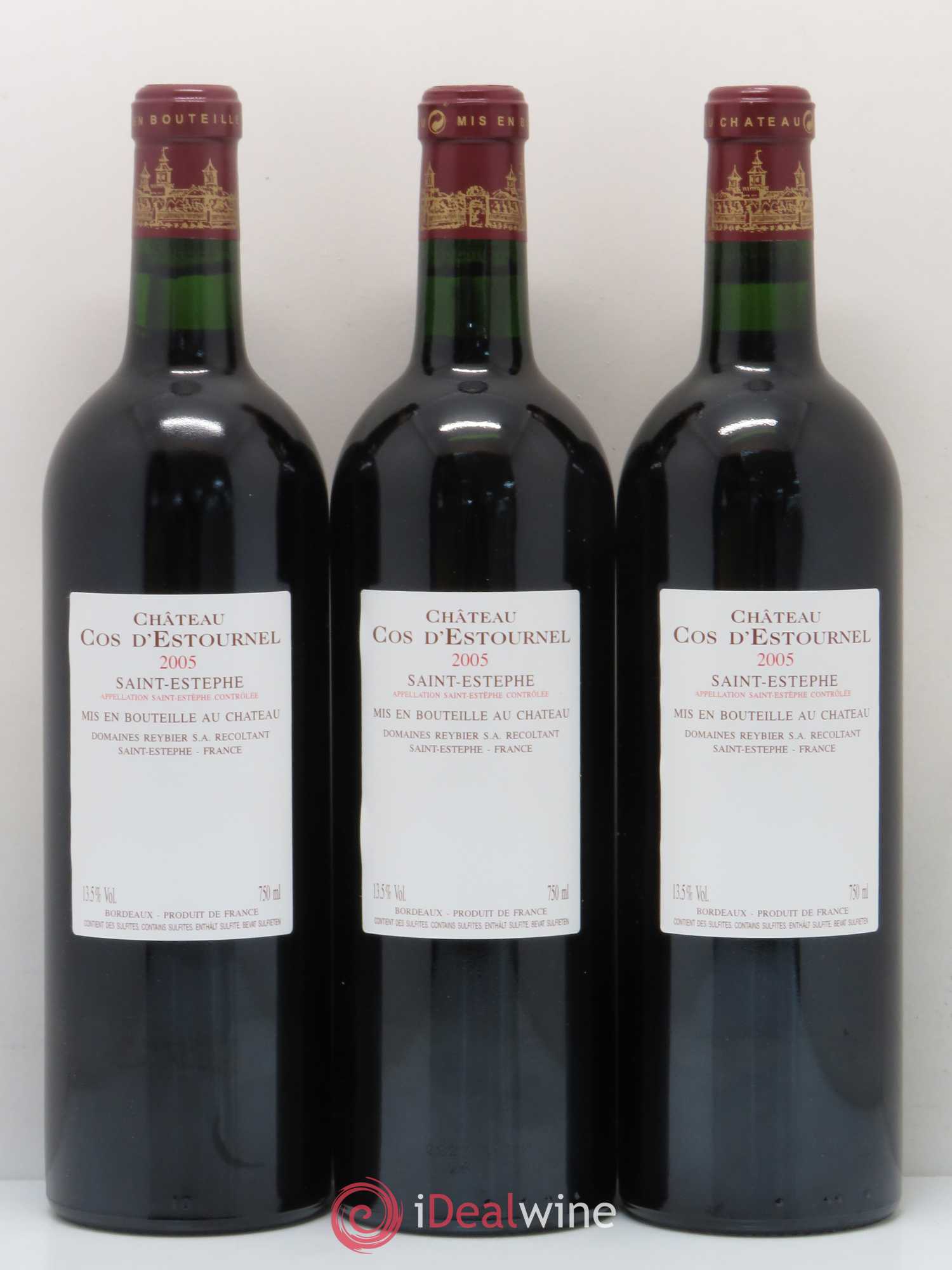 Cos d'Estournel 2ème Grand Cru Classé 2005 - Lot de 3 bouteilles - 1