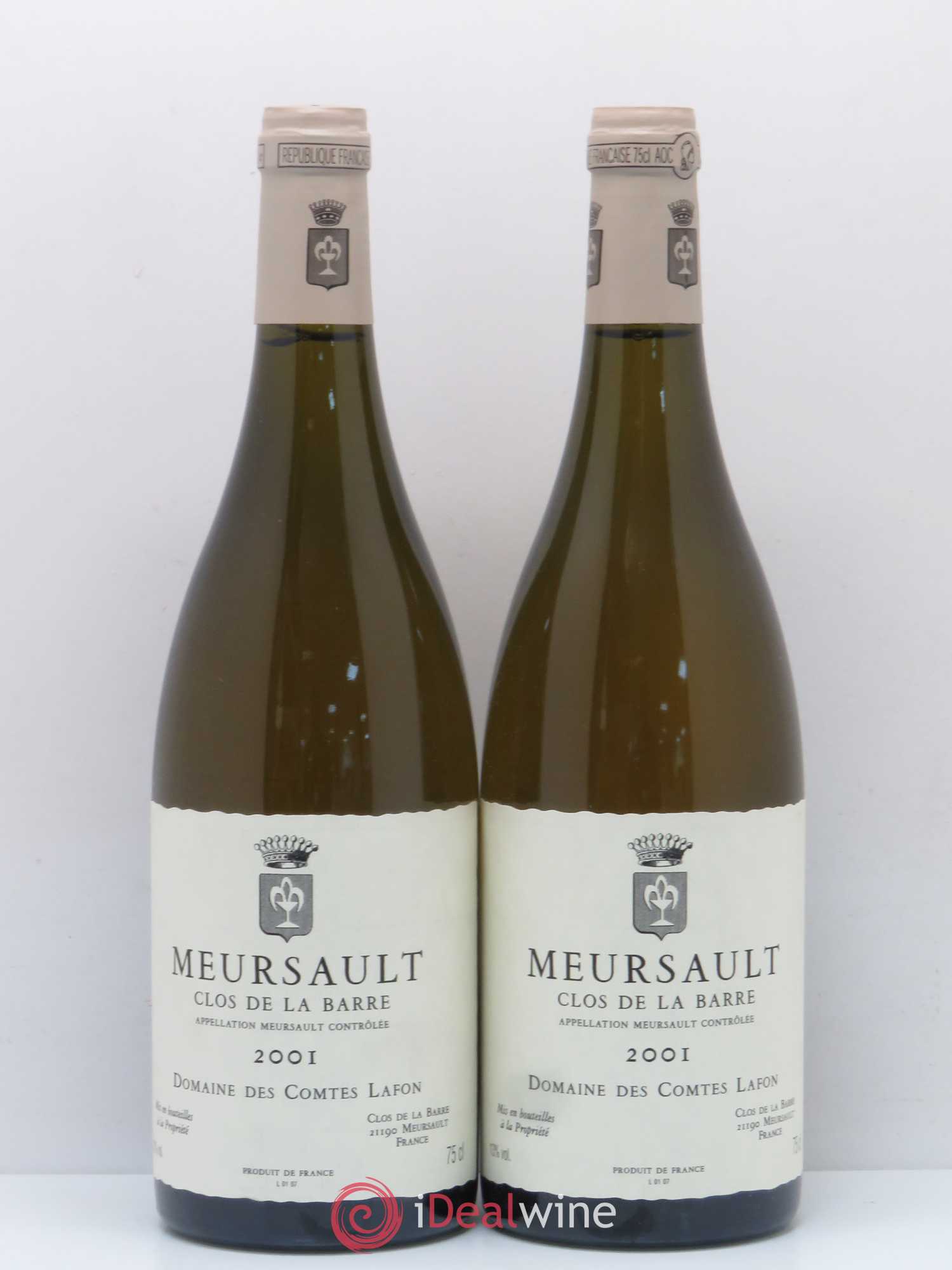 Meursault Clos de la Barre Comtes Lafon (Domaine des) 2001 - Lot de 2 bouteilles - 0
