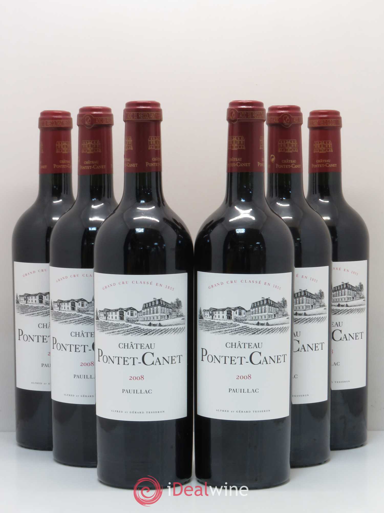 Château Pontet Canet 5ème Grand Cru Classé 2008 - Lot de 6 bouteilles - 0