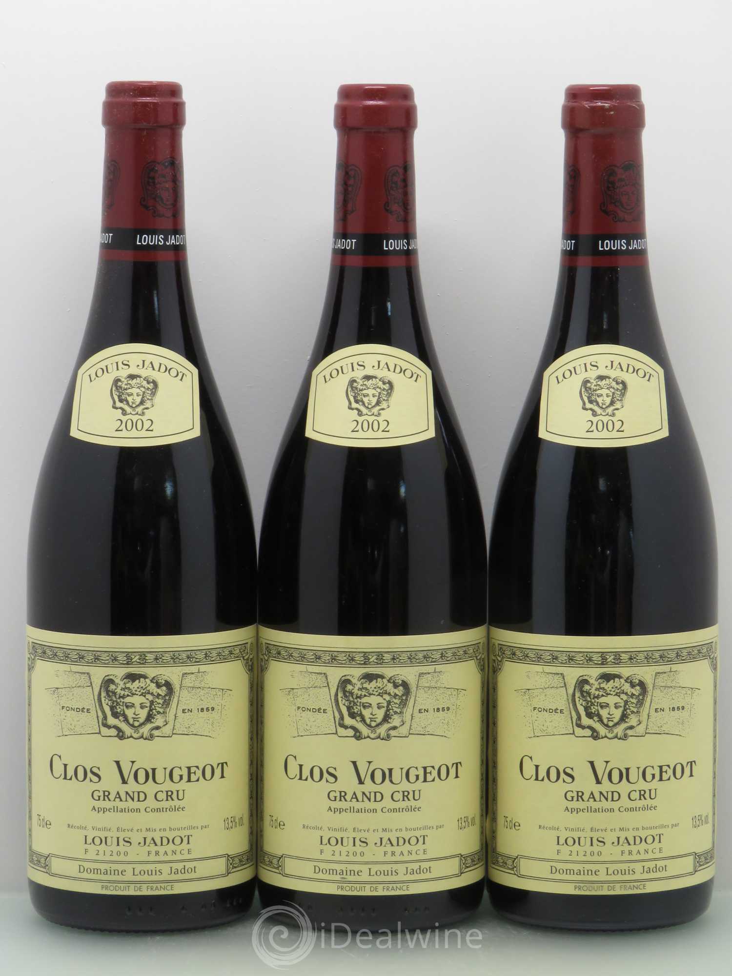 Clos de Vougeot Grand Cru Louis Jadot (Domaine) 2002 - Lot de 3 bouteilles - 0