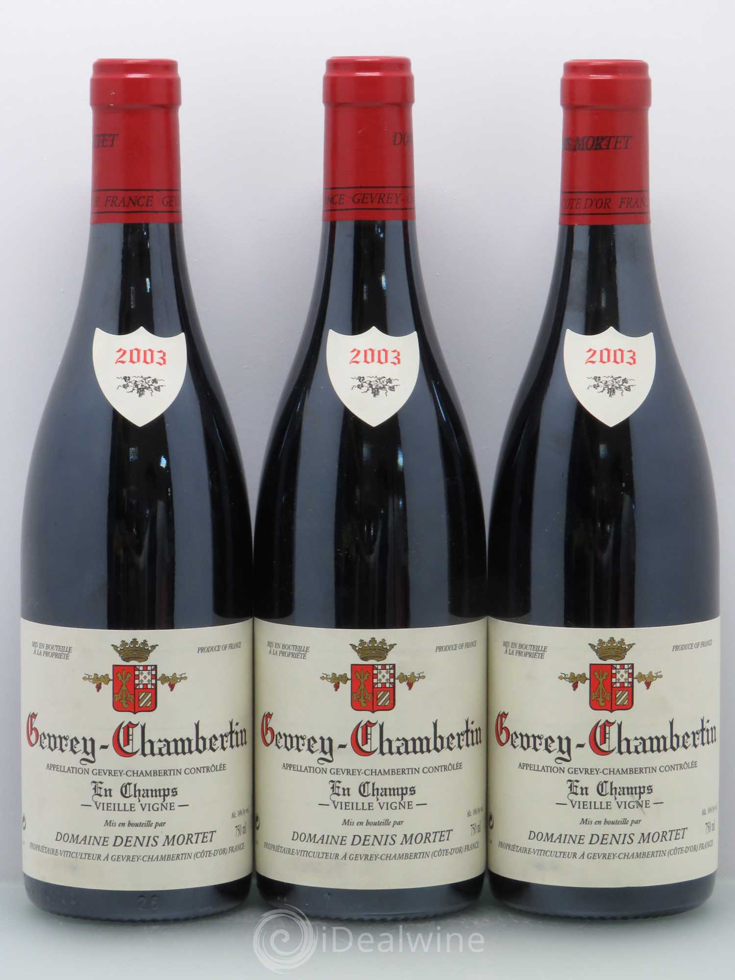 Gevrey-Chambertin Vieilles vignes Denis Mortet (Domaine) En Champs 2003 - Lot de 3 bouteilles - 0