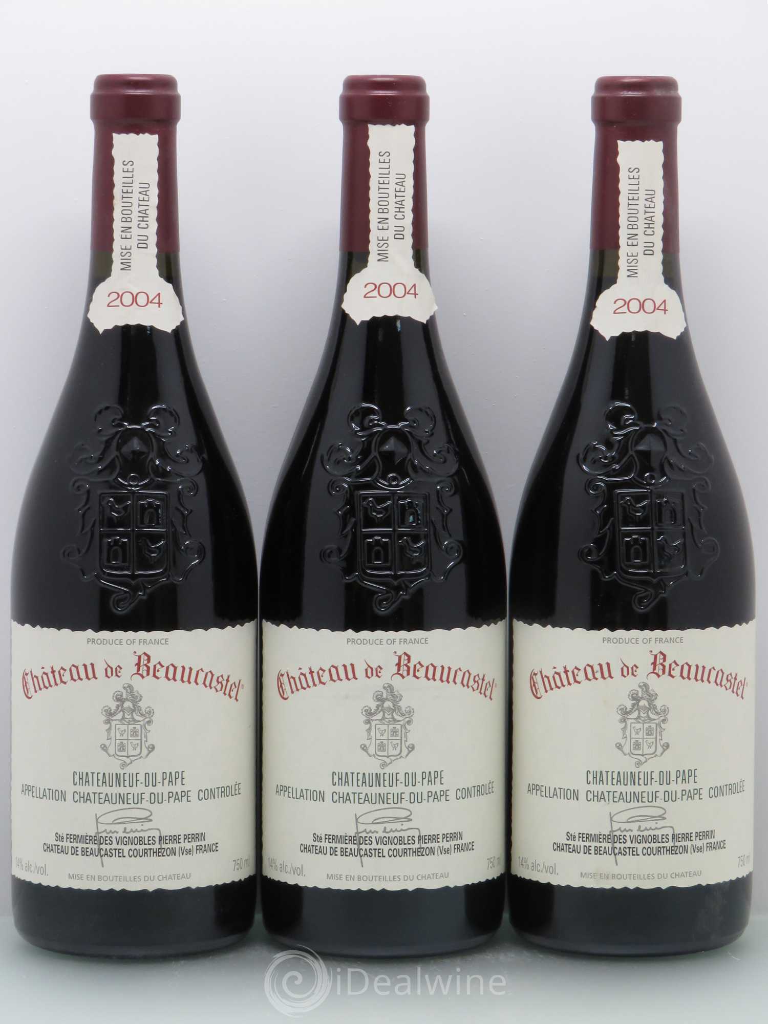 Châteauneuf-du-Pape Château de Beaucastel Famille Perrin 2004 - Lot de 3 bouteilles - 0