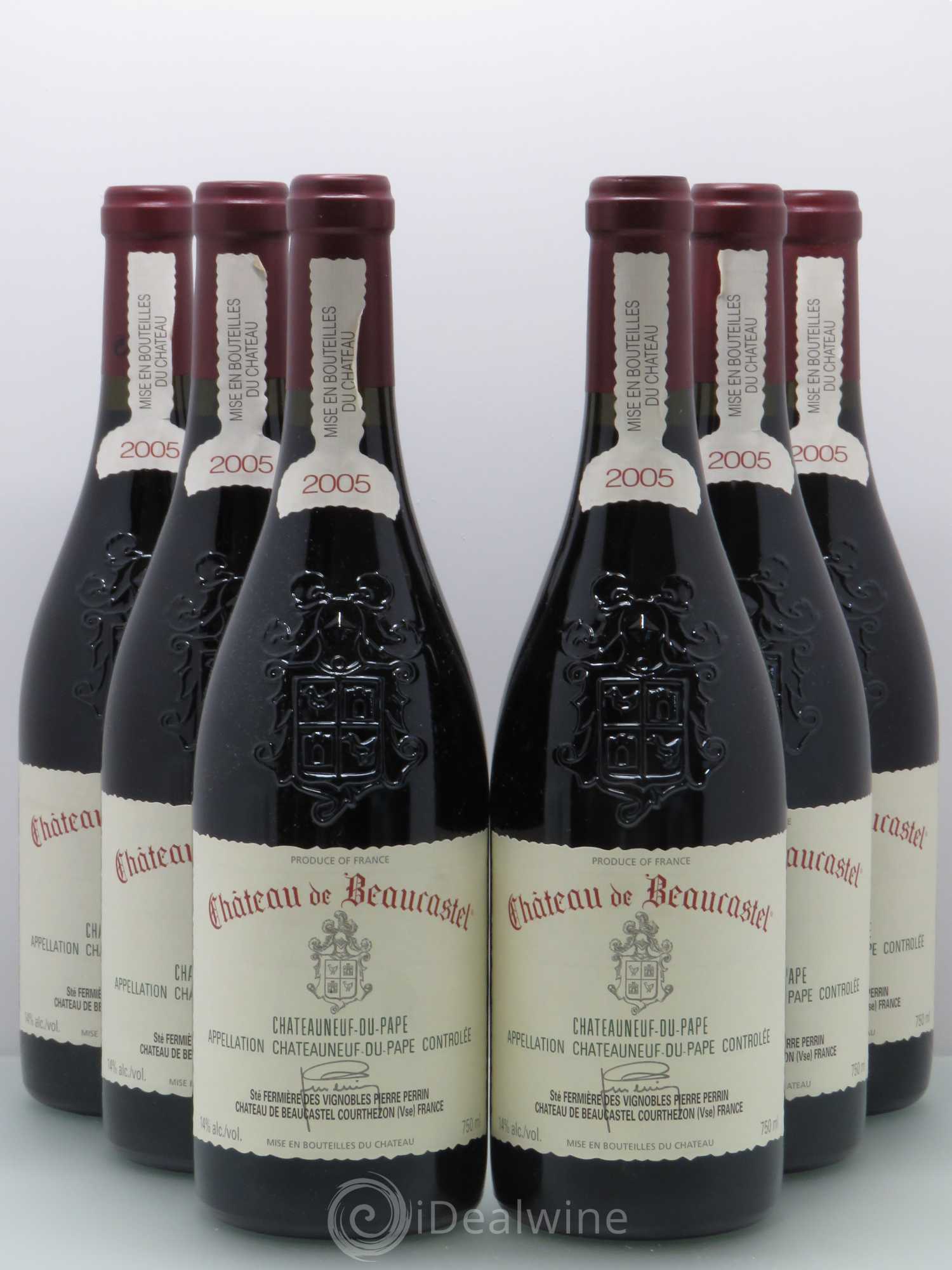 Châteauneuf-du-Pape Château de Beaucastel Famille Perrin 2005 - Lot de 6 bouteilles - 0