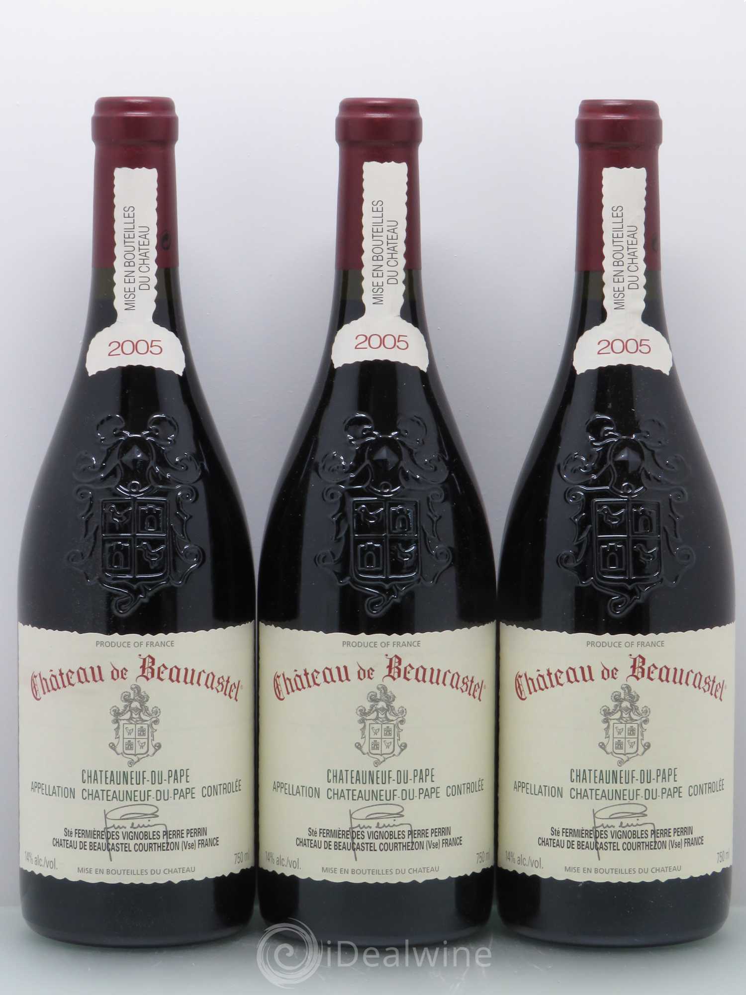 Châteauneuf-du-Pape Château de Beaucastel Famille Perrin 2005 - Lot de 3 bouteilles - 0