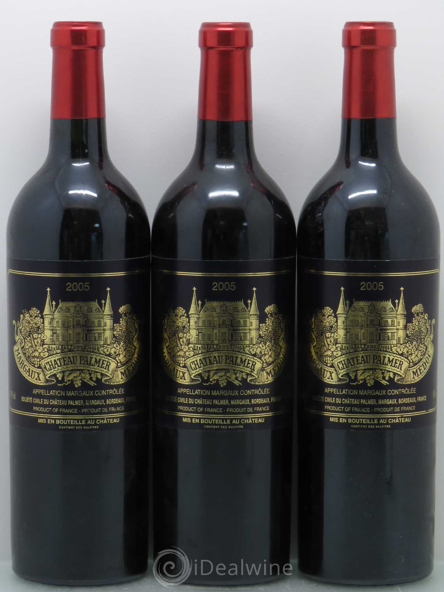 Château Palmer 3ème Grand Cru Classé 2005 - Lot de 3 bouteilles - 0