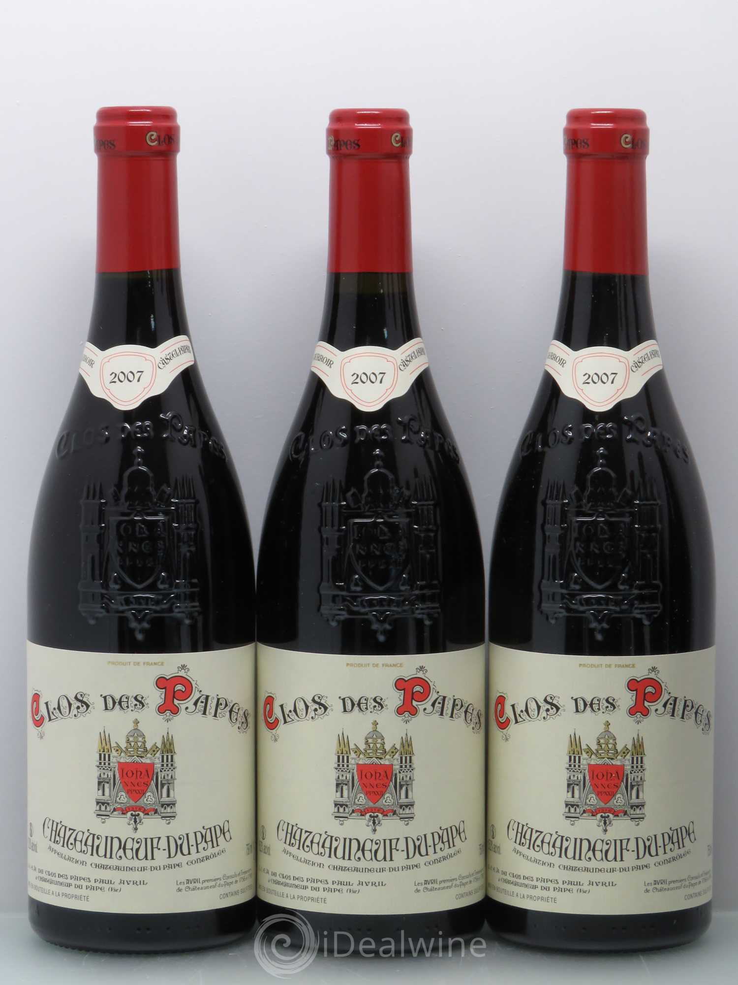 Châteauneuf-du-Pape Clos des Papes - Paul Avril 2007 - Lot de 6 bouteilles - 1
