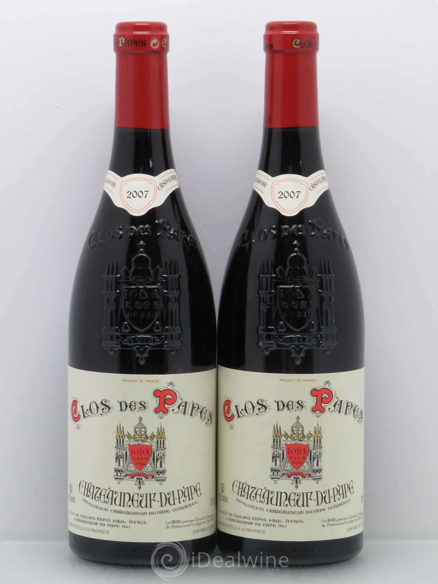 Châteauneuf-du-Pape Clos des Papes - Paul Avril 2007 - Lot de 2 bouteilles - 0