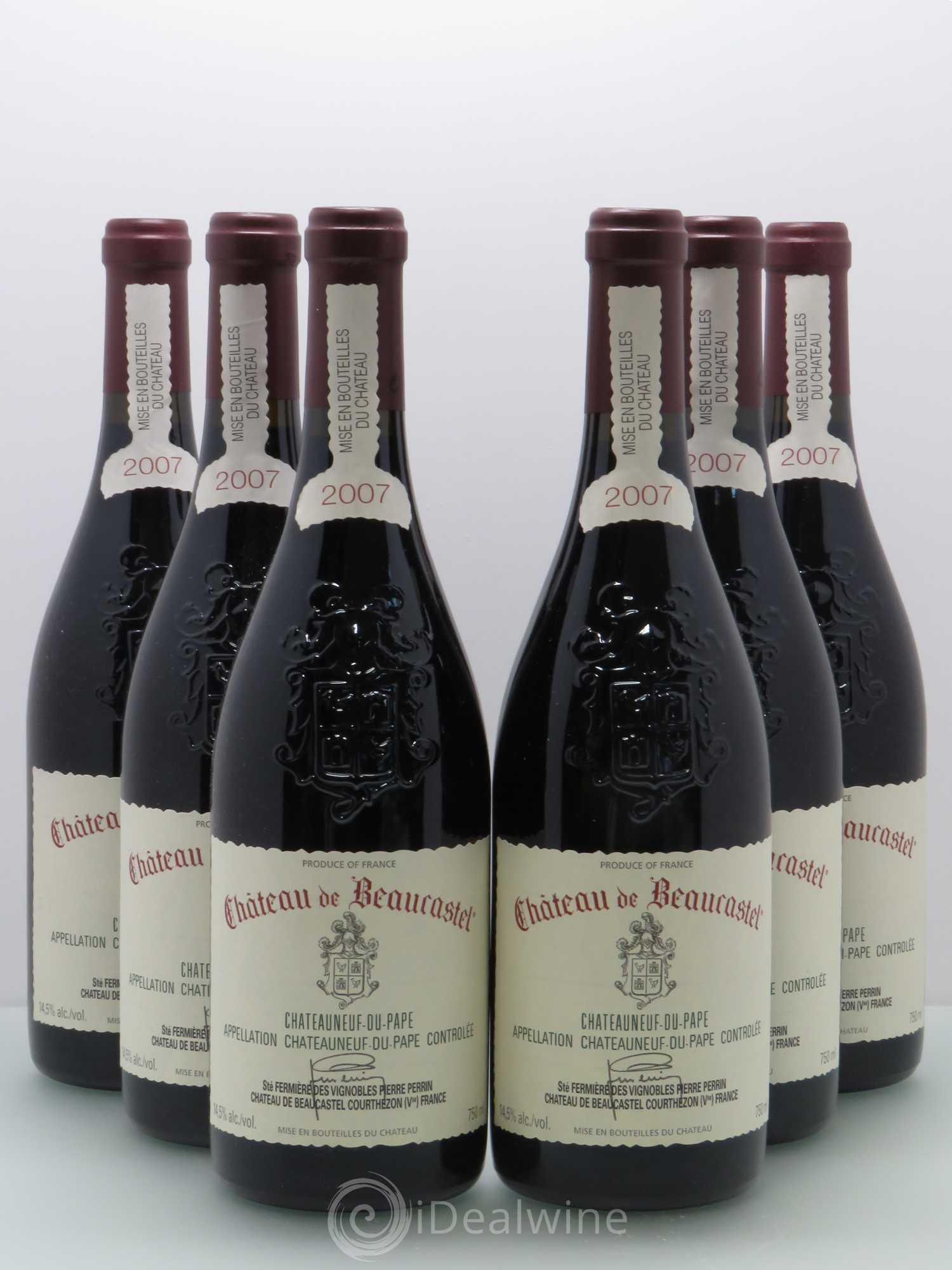 Châteauneuf-du-Pape Château de Beaucastel Famille Perrin 2007 - Lot de 6 bouteilles - 0
