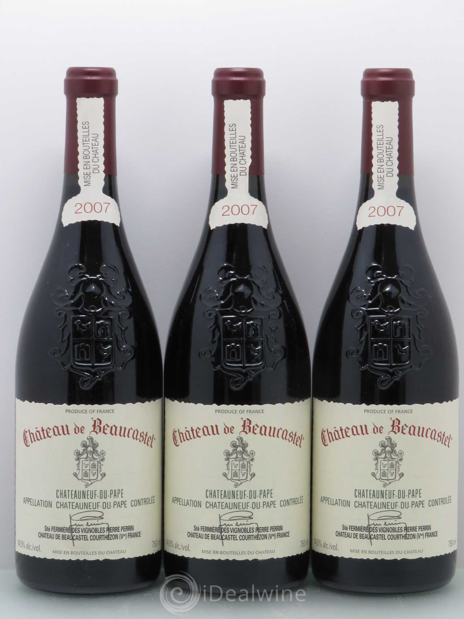 Châteauneuf-du-Pape Château de Beaucastel Famille Perrin 2007 - Lot de 3 bouteilles - 0