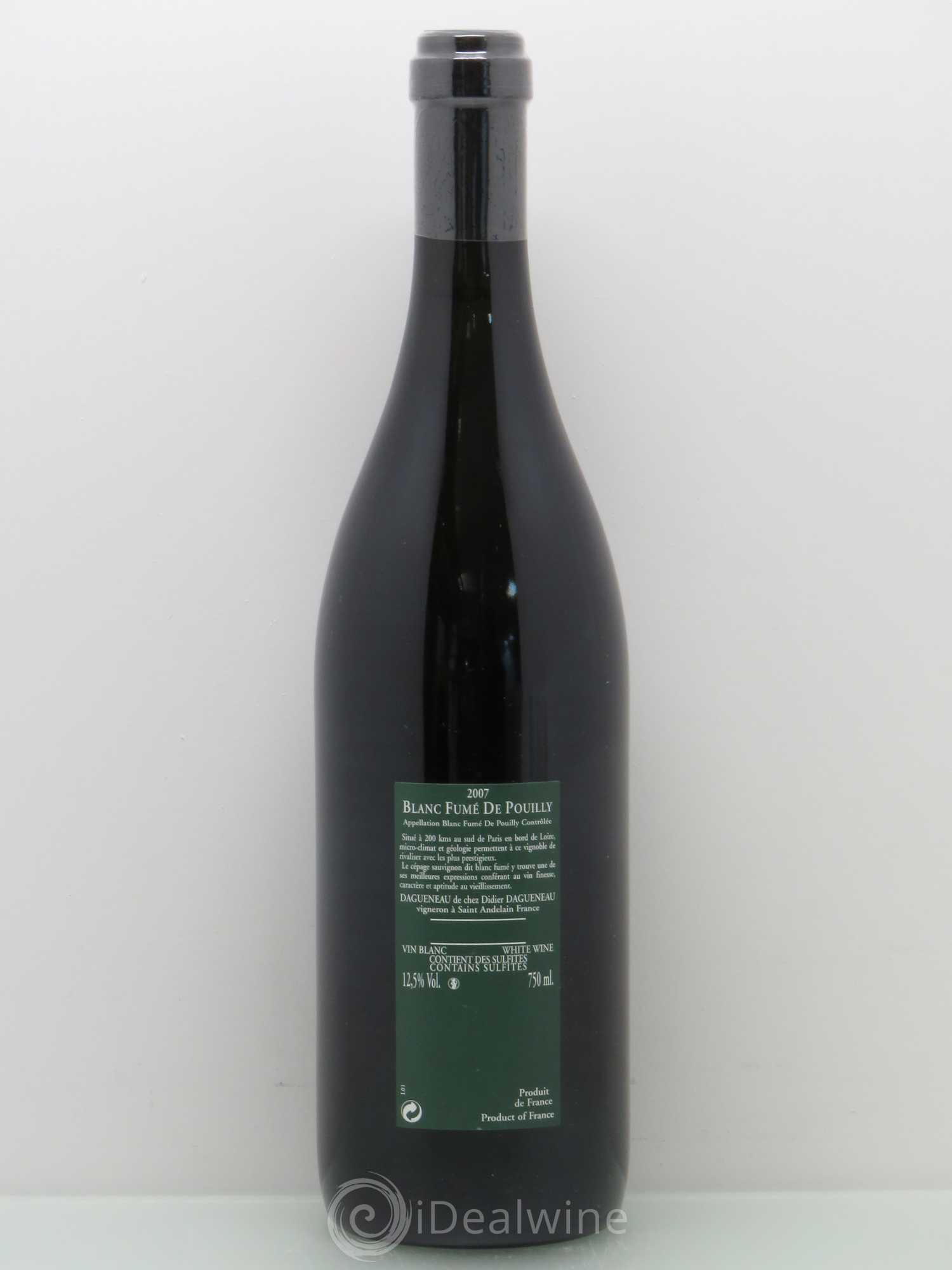 Vin de France (anciennement Pouilly-Fumé) Silex Dagueneau (Domaine Didier - Louis-Benjamin) 2007 - Lot de 1 bouteille - 1