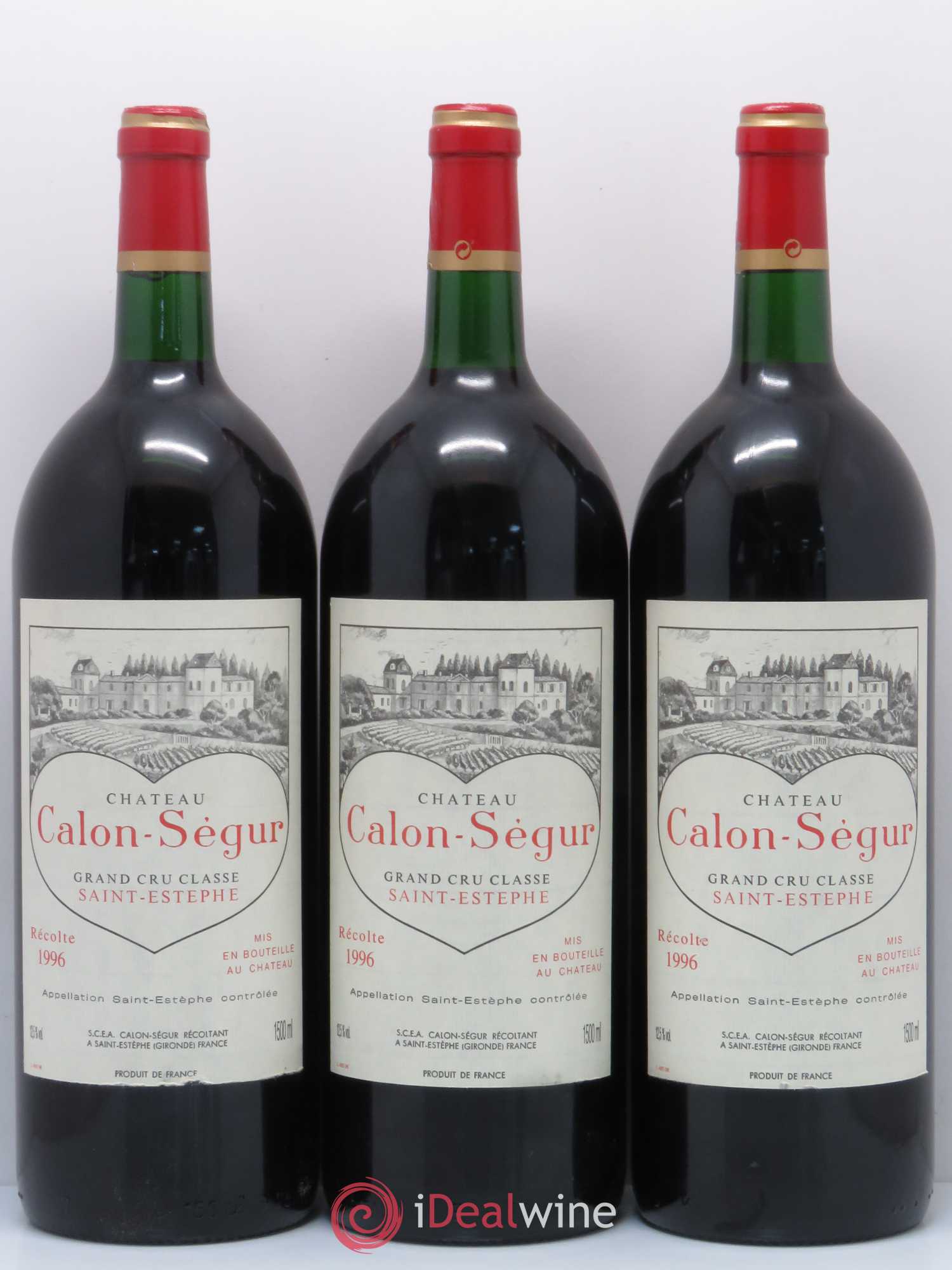 Château Calon Ségur 3ème Grand Cru Classé 1996 - Lot de 3 magnums - 0