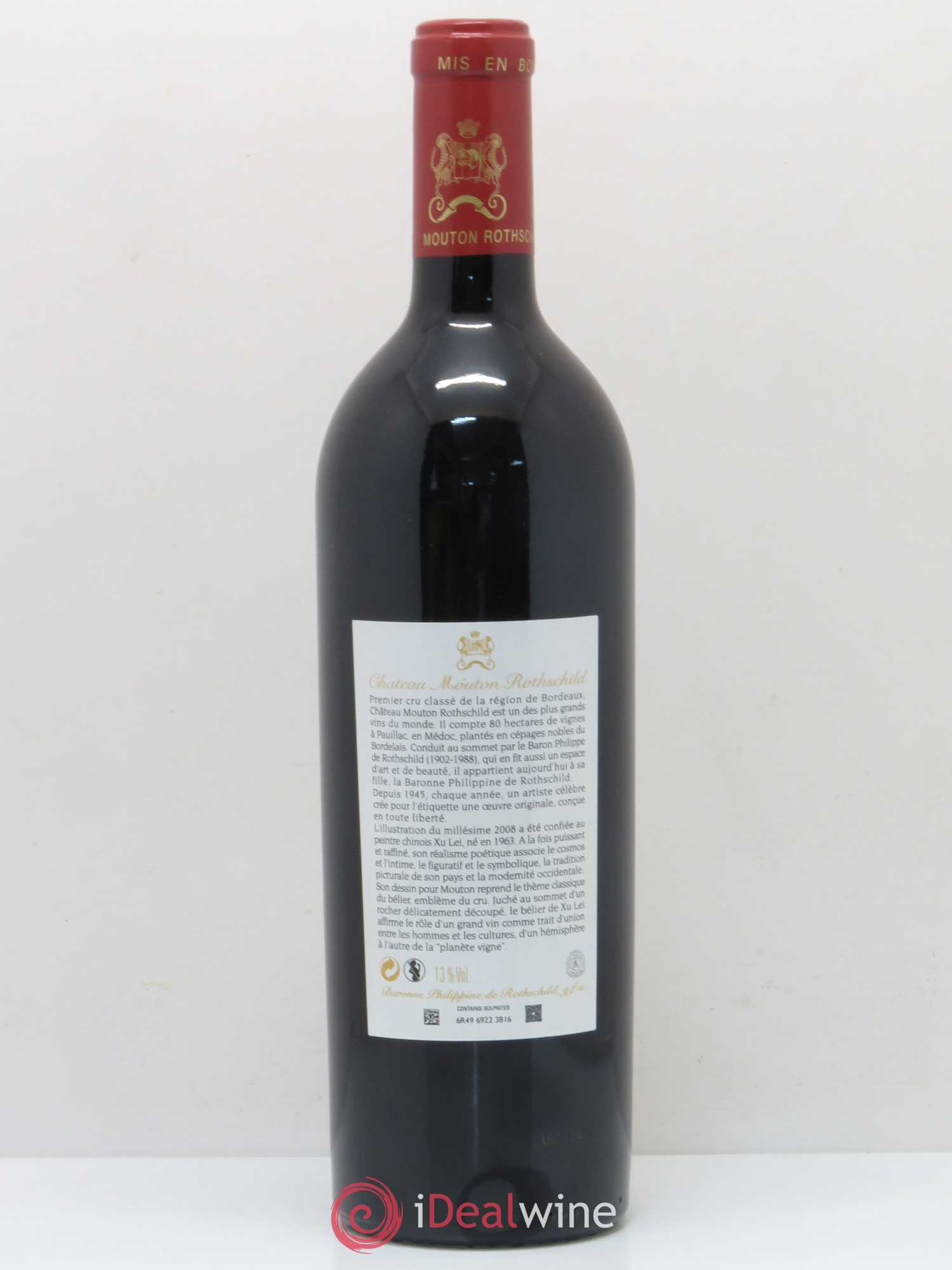 Château Mouton Rothschild 1er Grand Cru Classé 2008 - Lot de 1 bouteille - 1