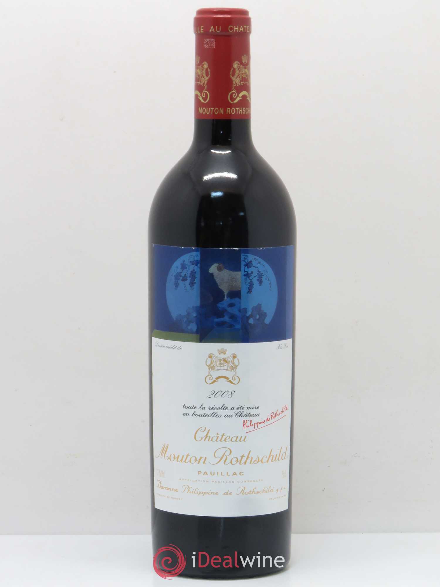 Château Mouton Rothschild 1er Grand Cru Classé 2008 - Lot de 1 bouteille - 0