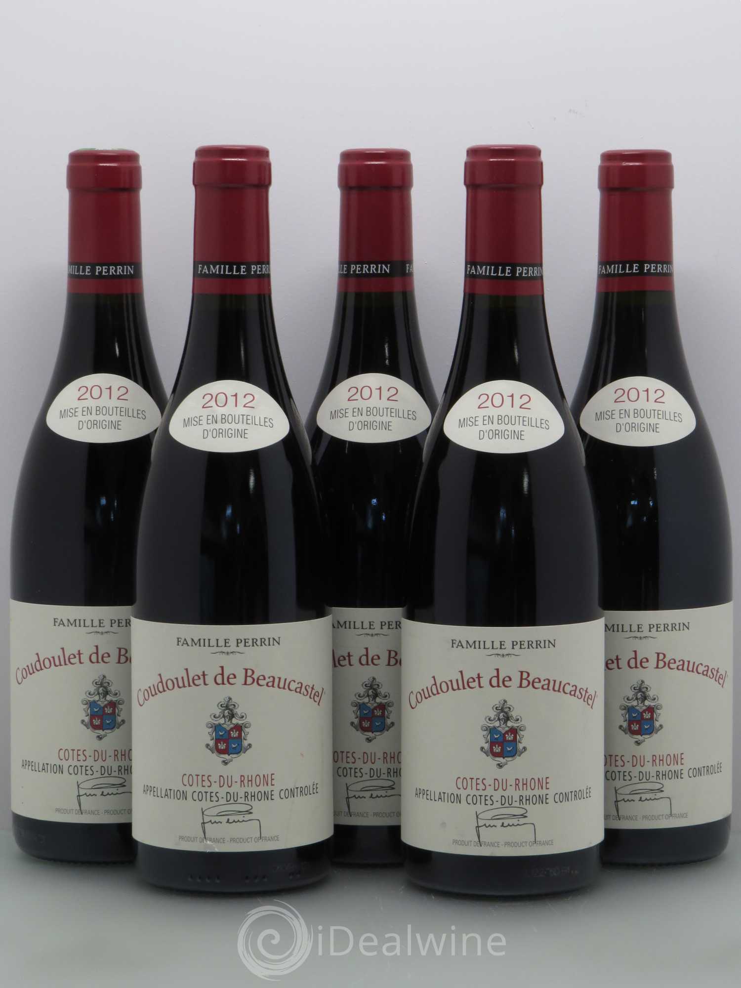 Côtes-du-Rhône Coudoulet de Beaucastel Famille Perrin 2012 - Lot de 5 bouteilles - 0