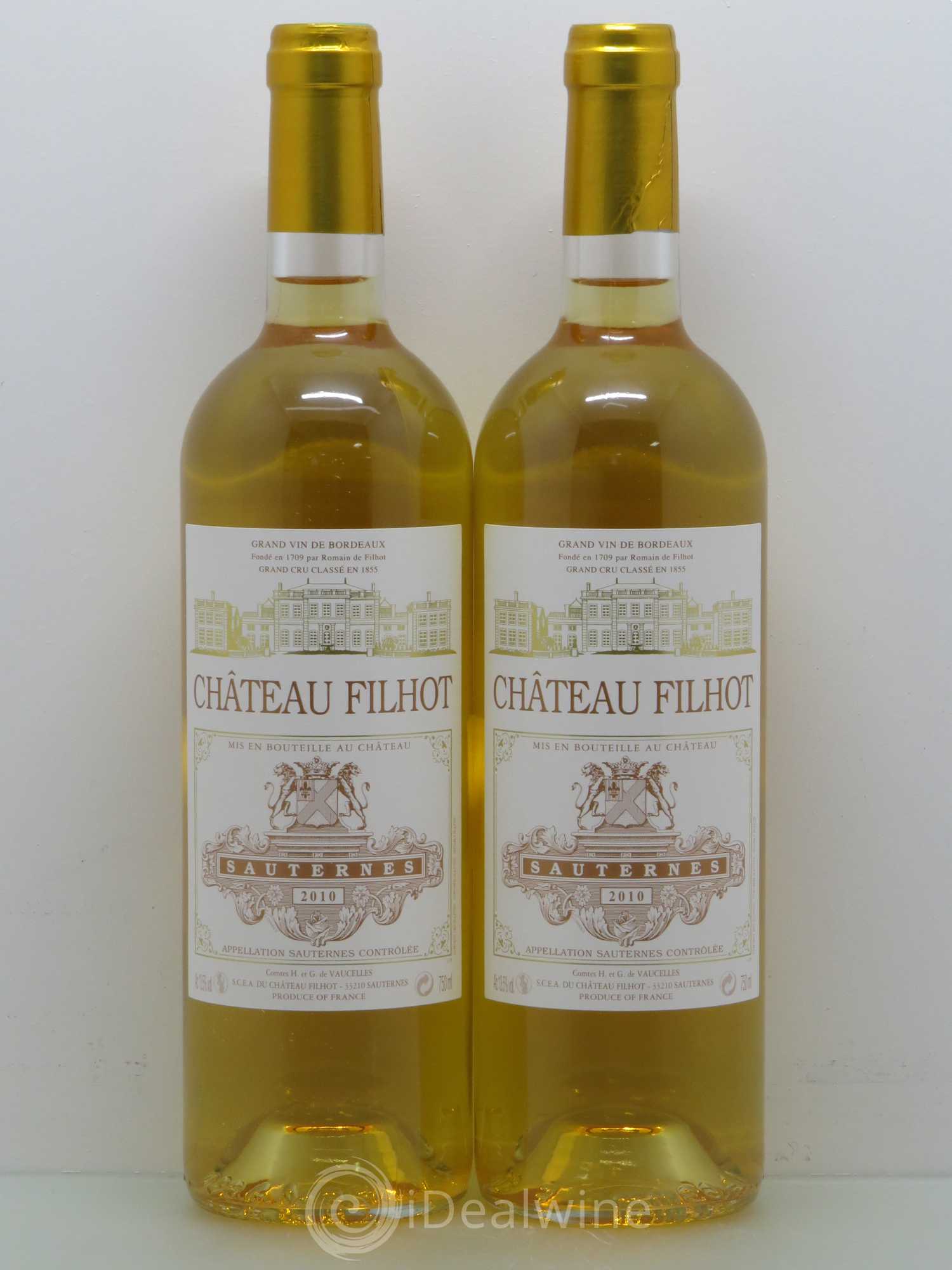 Château Filhot 2ème Grand Cru Classé 2010 - Lotto di 4 bottiglie - 1