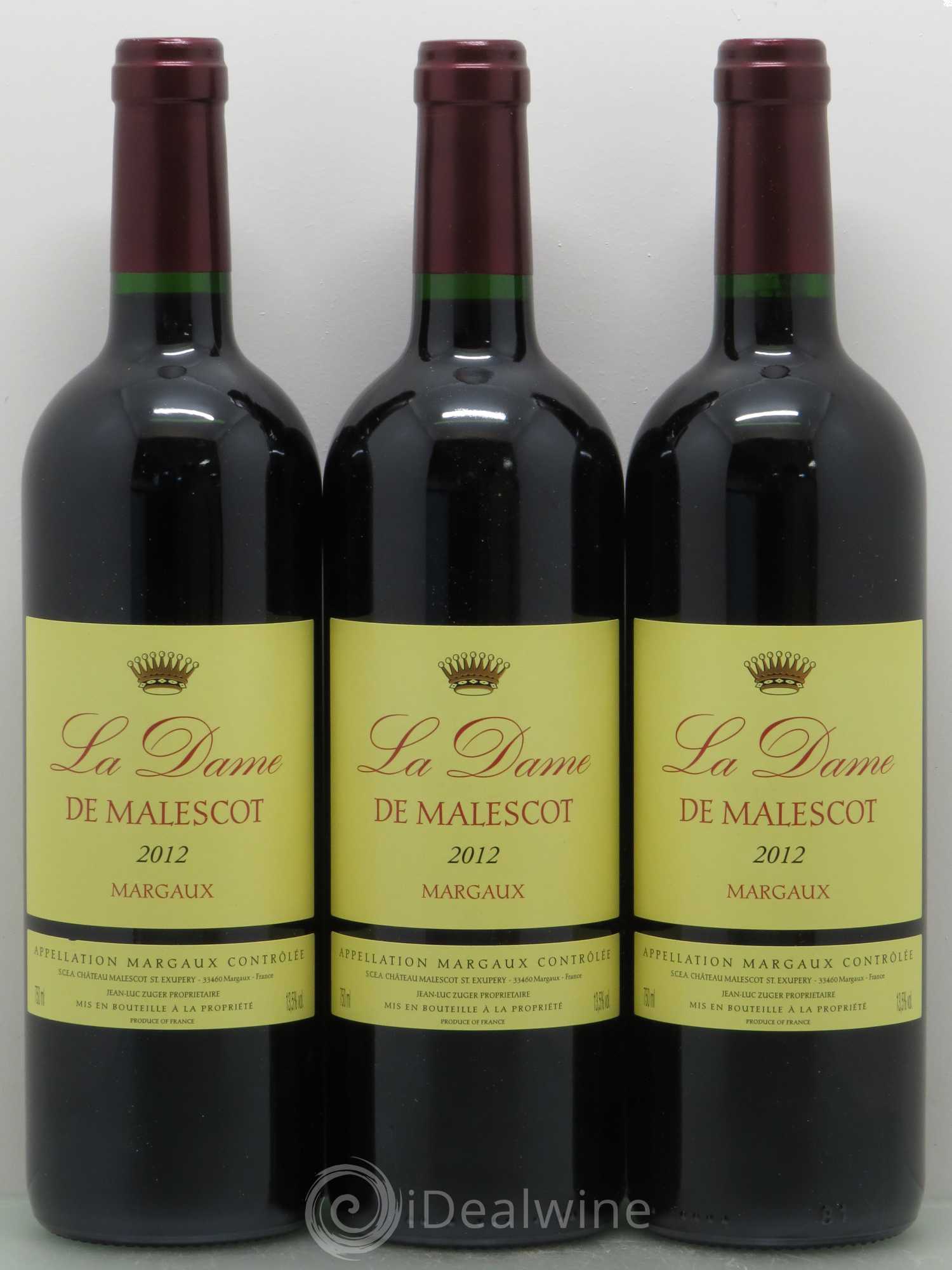 La Dame de Malescot (sans prix de réserve) 2012 - Lot de 6 bouteilles - 2