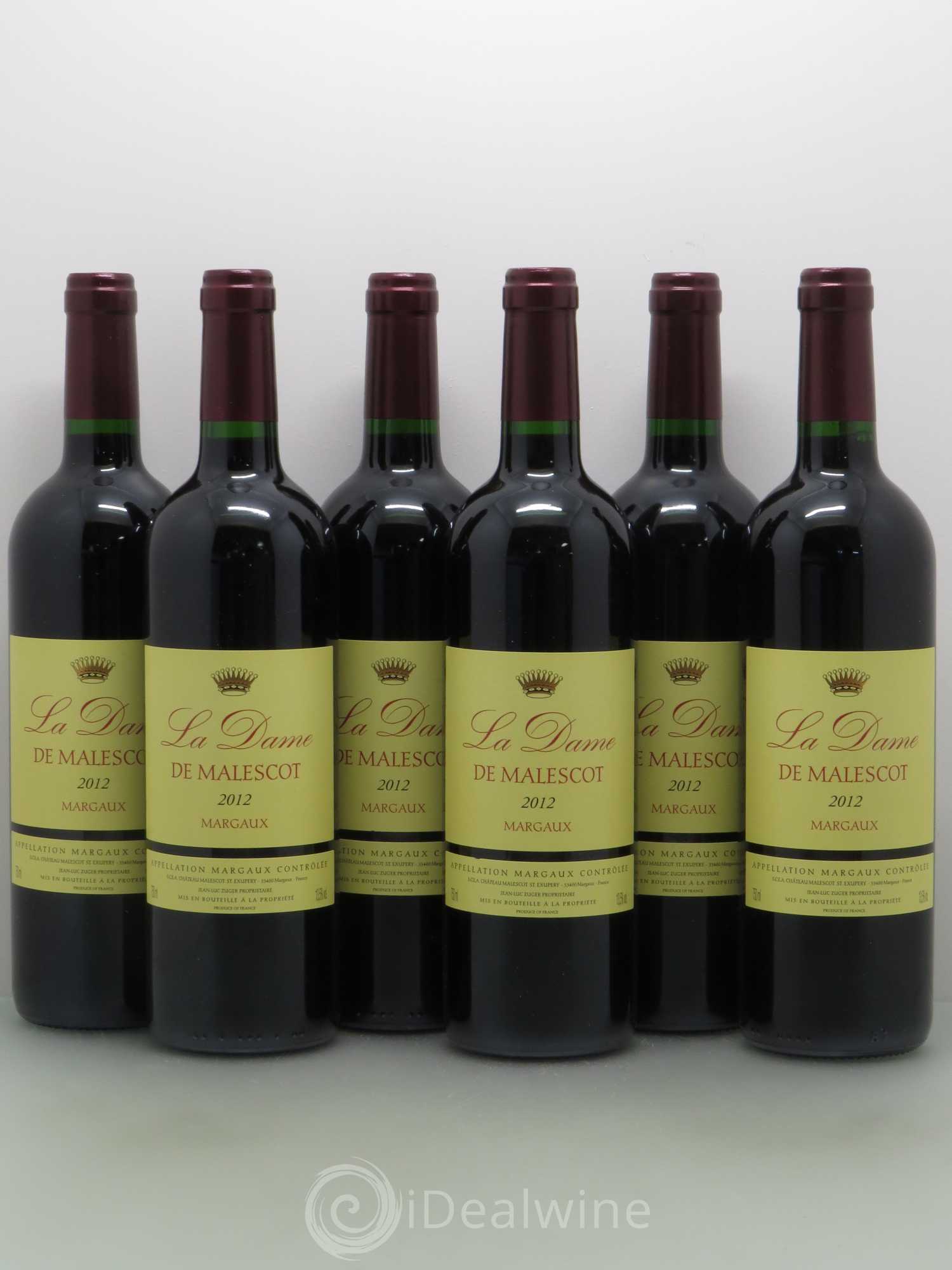 La Dame de Malescot (sans prix de réserve) 2012 - Lot de 6 bouteilles - 0