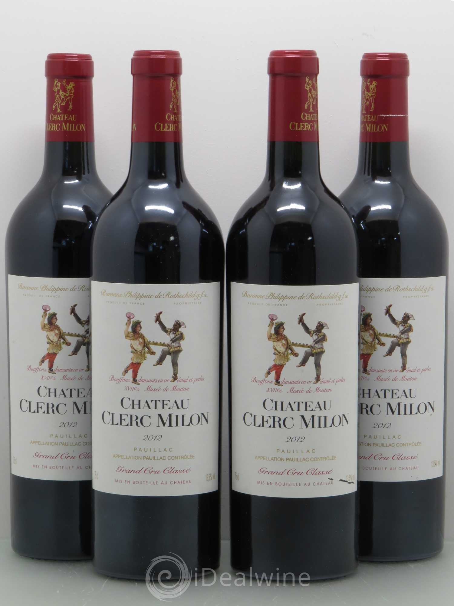 Château Clerc Milon 5ème Grand Cru Classé 2012 - Lot de 4 bouteilles - 0