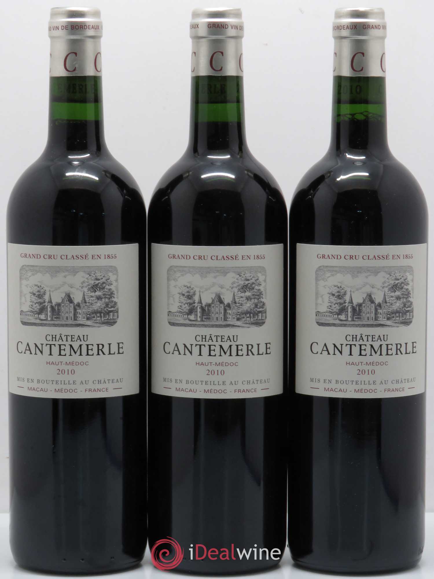 Château Cantemerle 5ème Grand Cru Classé 2010 - Lot de 3 bouteilles - 0