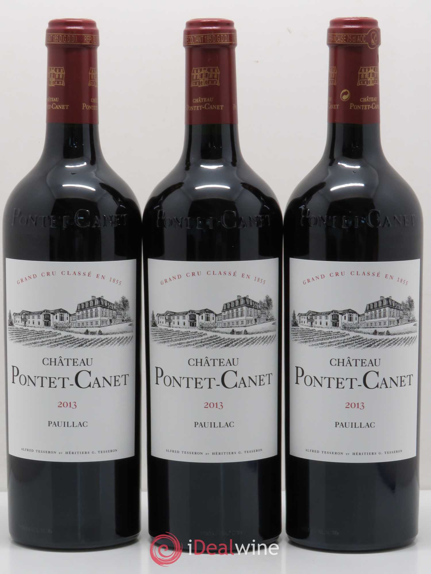 Château Pontet Canet 5ème Grand Cru Classé 2013 - Lot de 3 bouteilles - 0