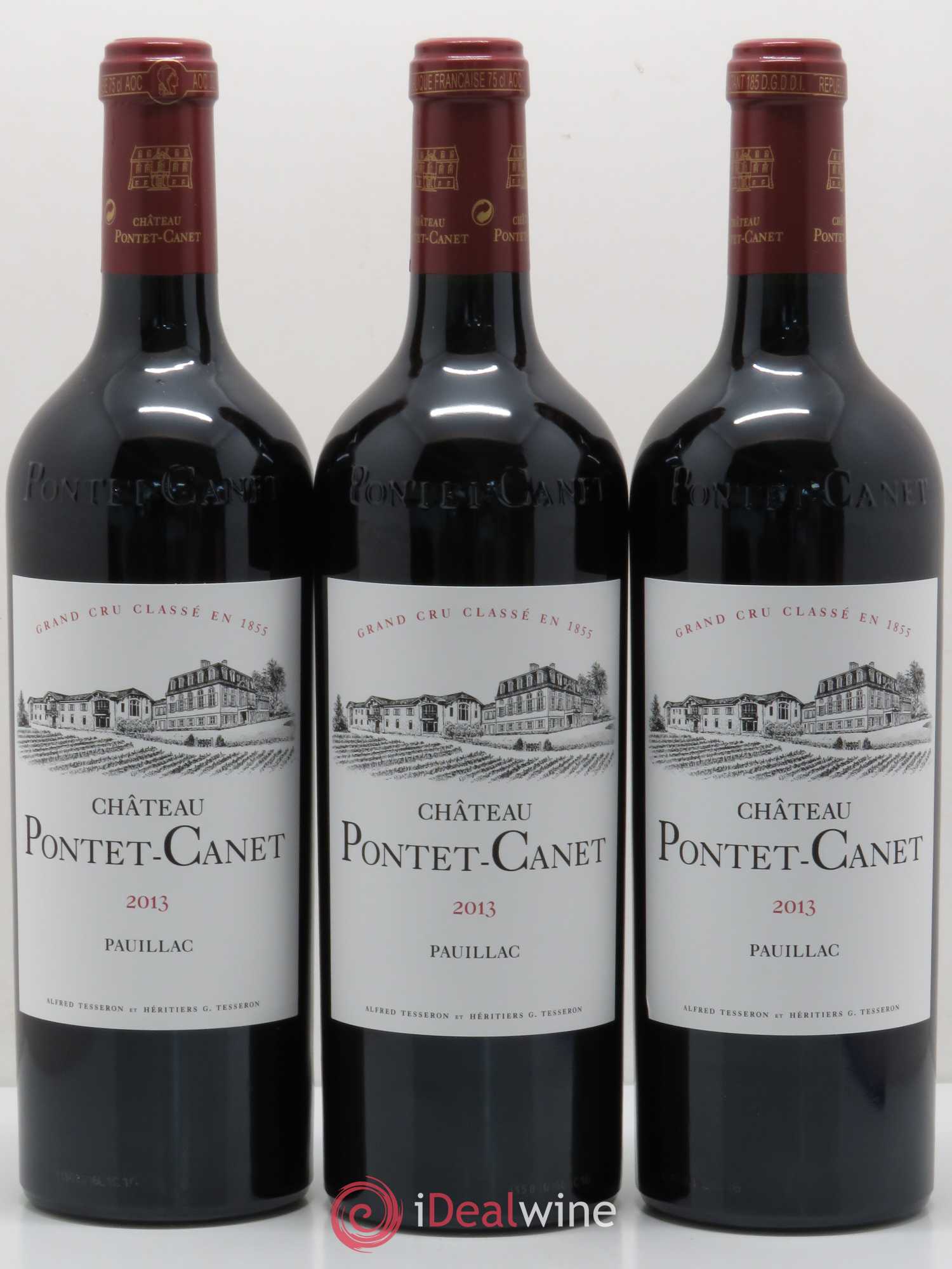 Château Pontet Canet 5ème Grand Cru Classé 2013 - Lot de 3 bouteilles - 0