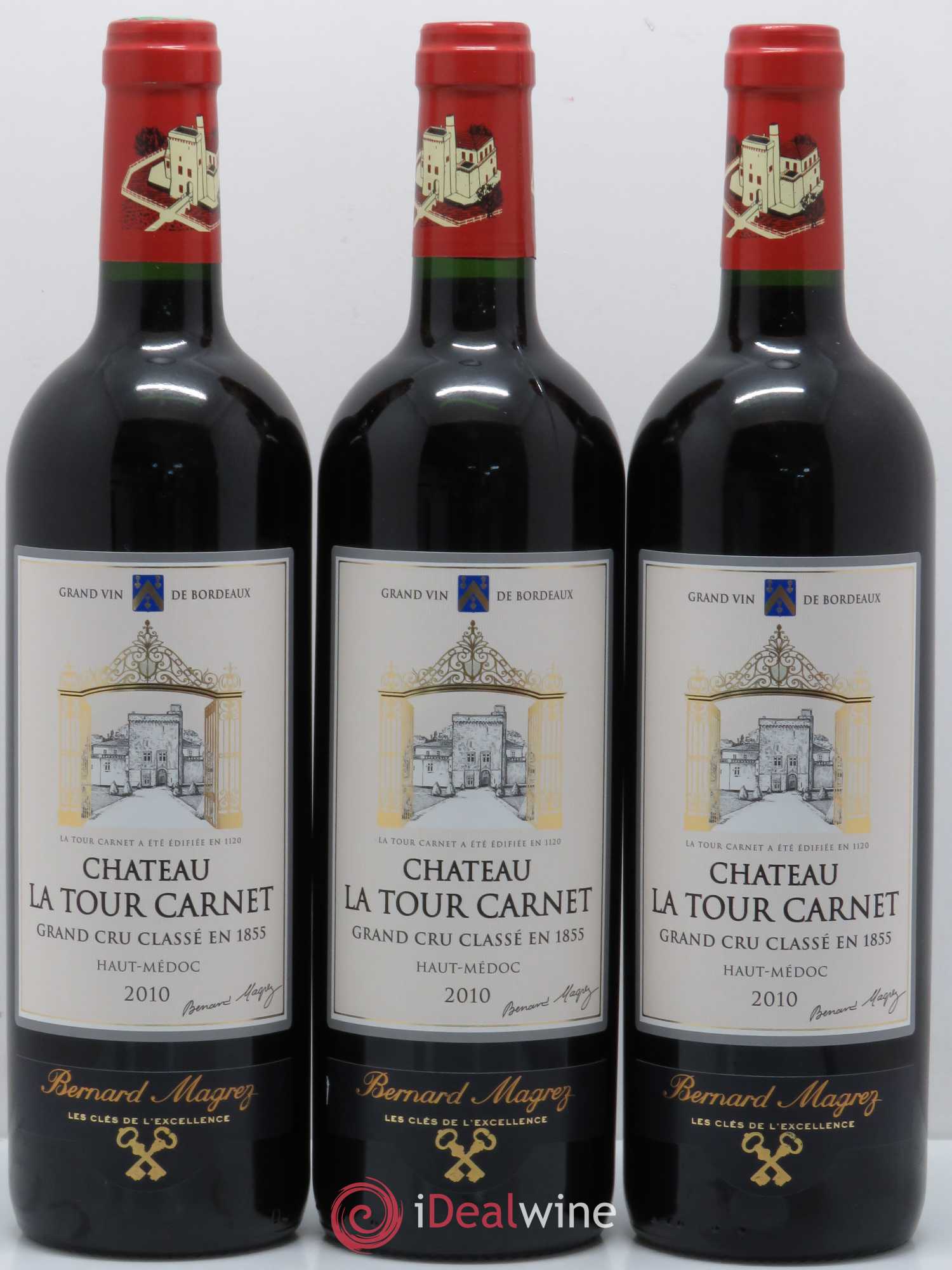 Château la Tour Carnet 4ème Grand Cru Classé 2010 - Lot de 3 bouteilles - 0