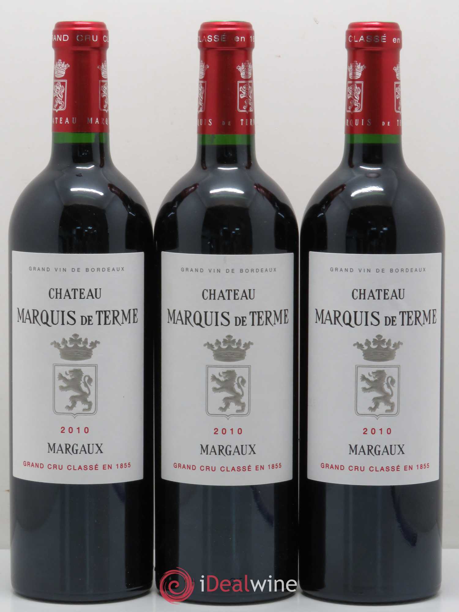 Château Marquis de Terme 4ème Grand Cru Classé 2010 - Lot de 3 bouteilles - 0