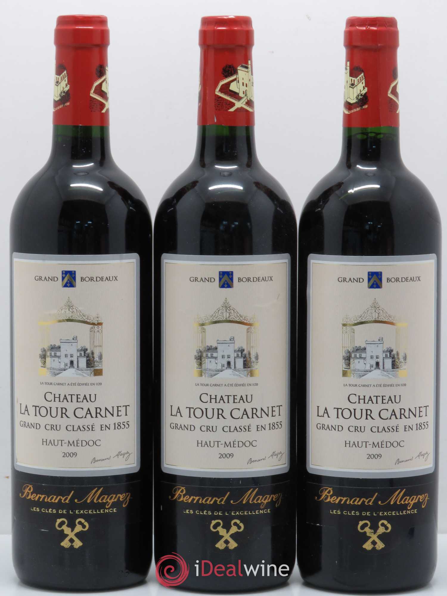 Château la Tour Carnet 4ème Grand Cru Classé 2009 - Lot de 3 bouteilles - 0