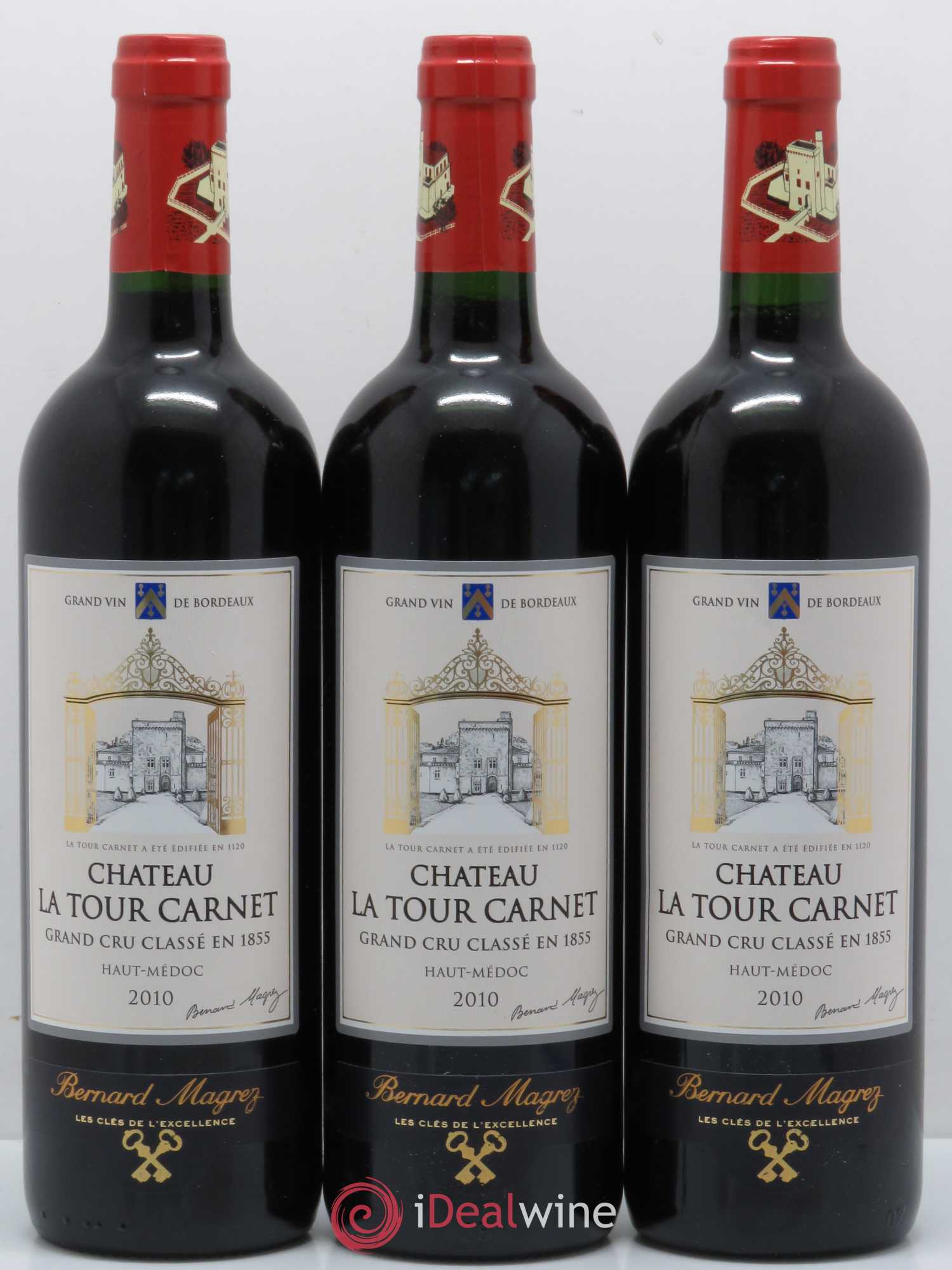 Château la Tour Carnet 4ème Grand Cru Classé 2010 - Lot de 3 bouteilles - 0