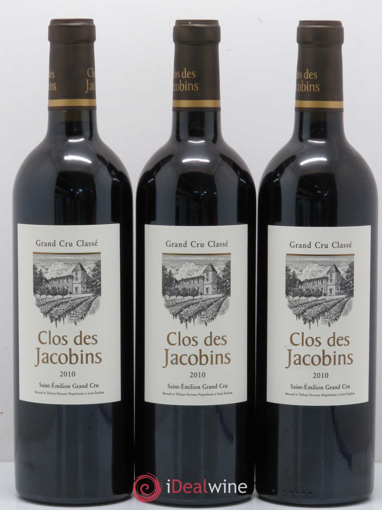 Château Clos des Jacobins Grand Cru Classé 2010 - Lot de 3 bouteilles - 0