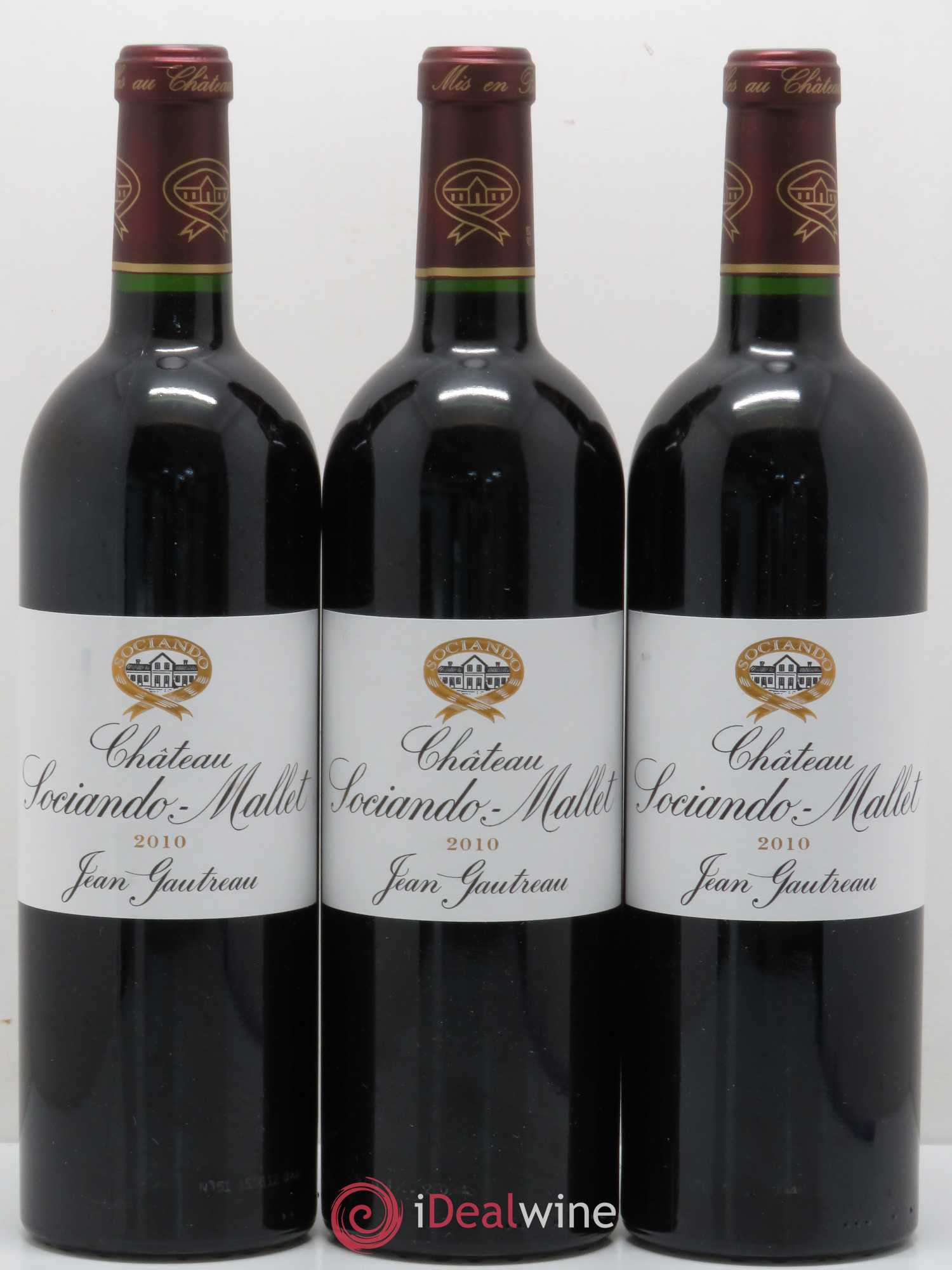 Château Sociando Mallet 2010 - Lot de 3 bouteilles - 0