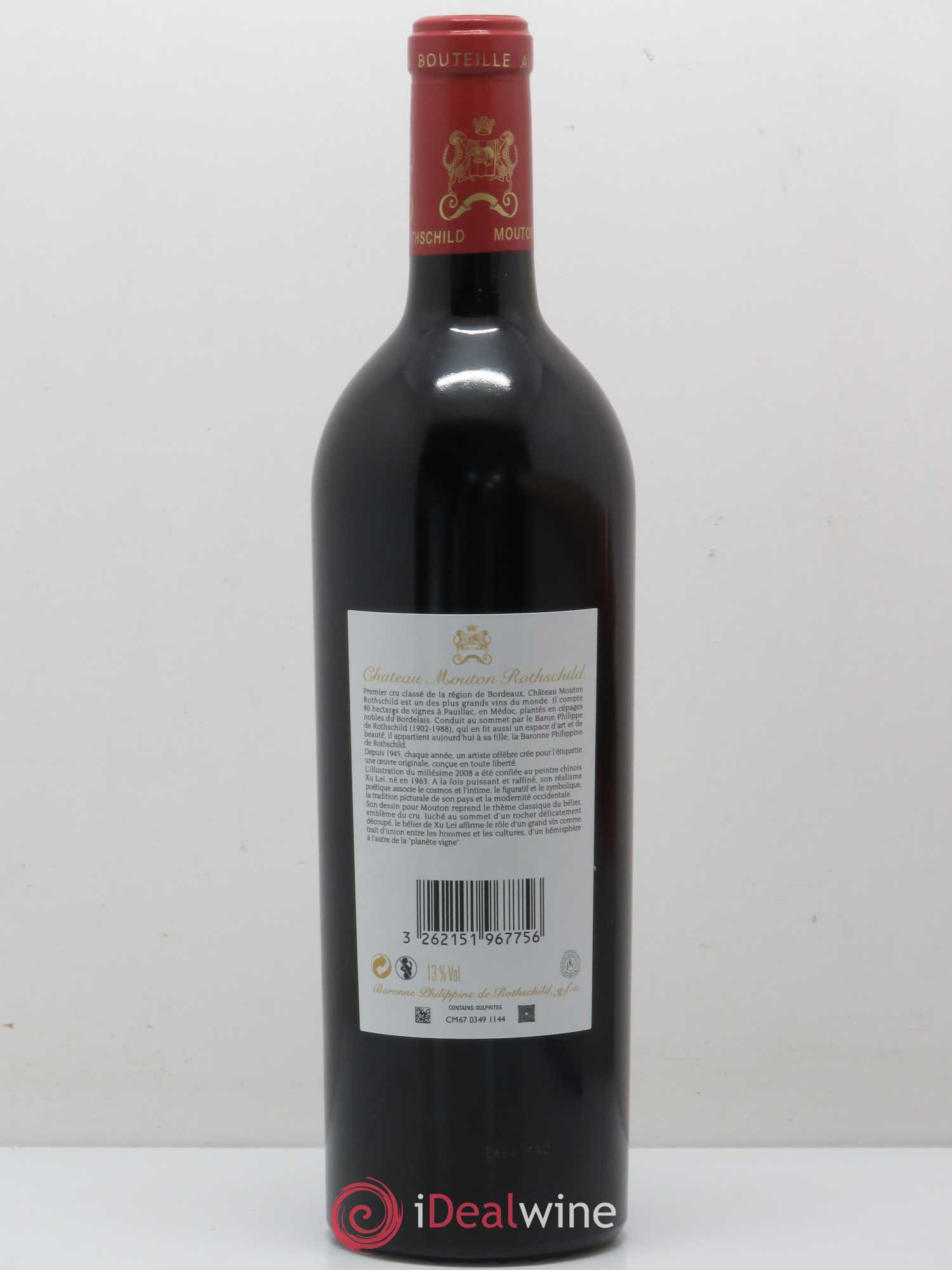 Château Mouton Rothschild 1er Grand Cru Classé 2008 - Lot de 1 bouteille - 1